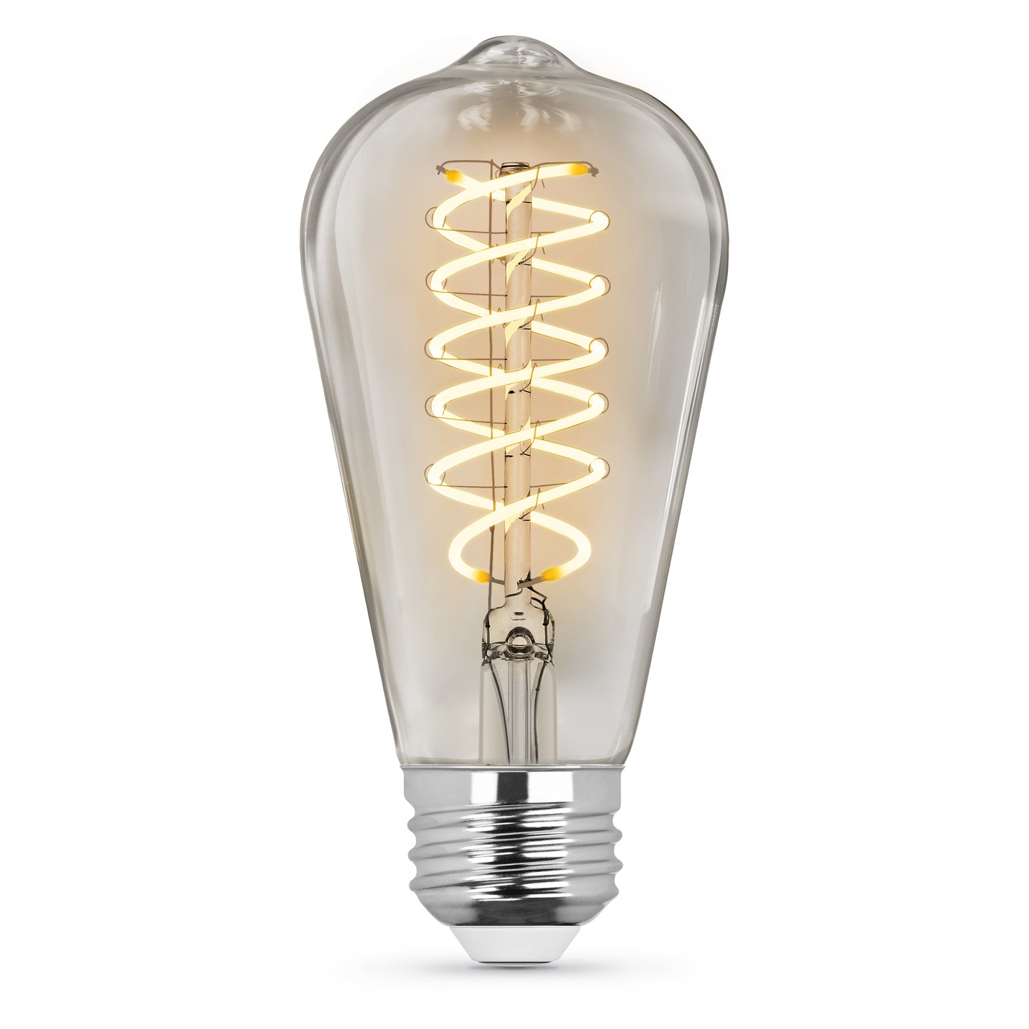 6.5W (60W Replacement) ST19 E26 Dimmable Spiral Filament Clear Glass  Vintage Edison LED Light Bulb