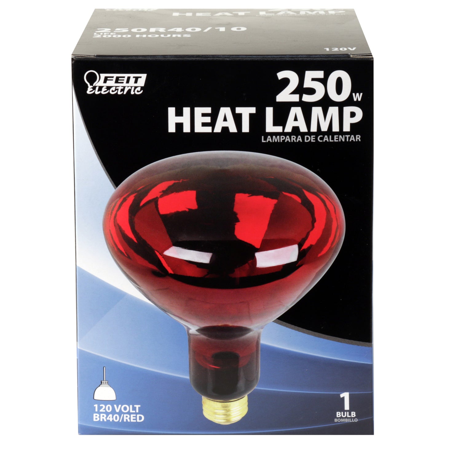 250W Red BR40 Dimmable Incandescent Heat Lamp Reflector