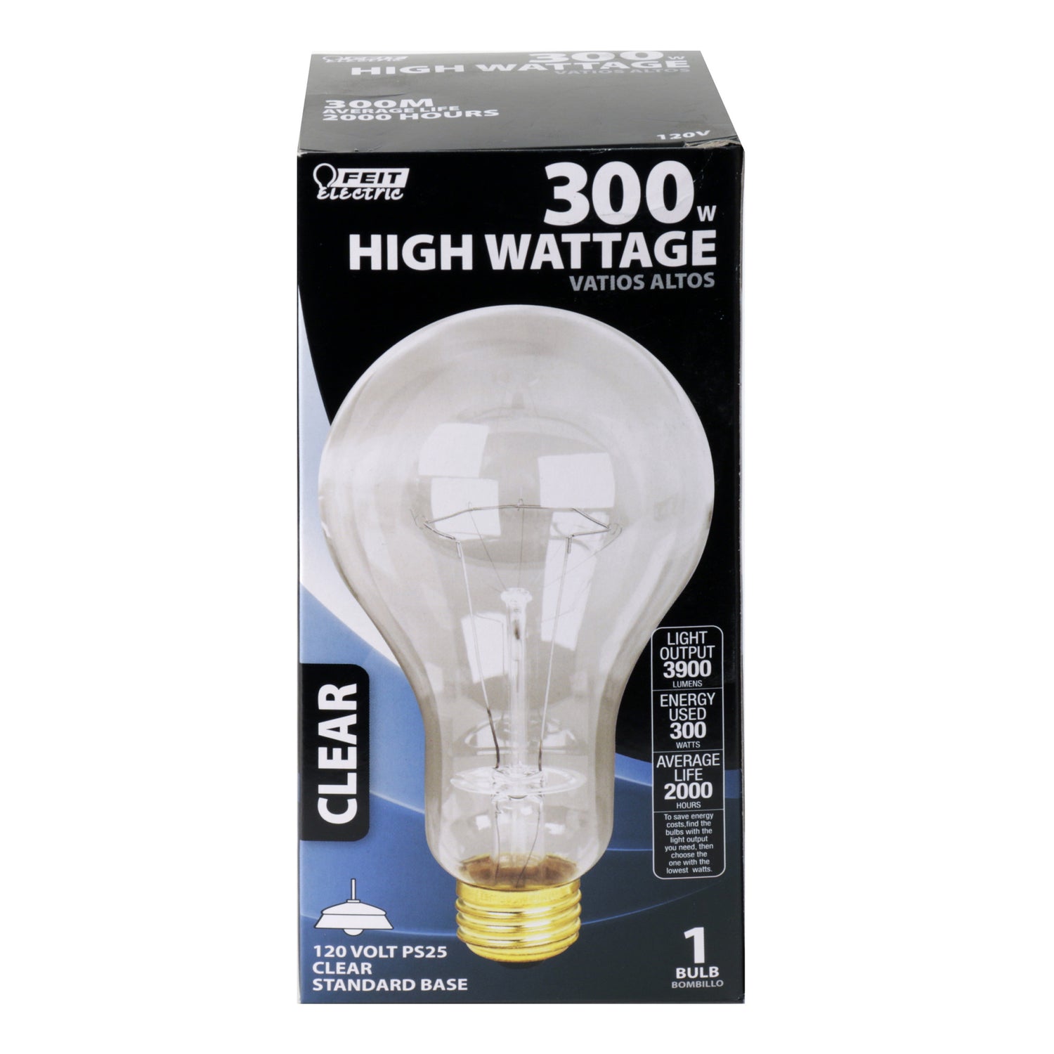 300W Soft White PS25 Dimmable Incandescent Light Bulb (300M)