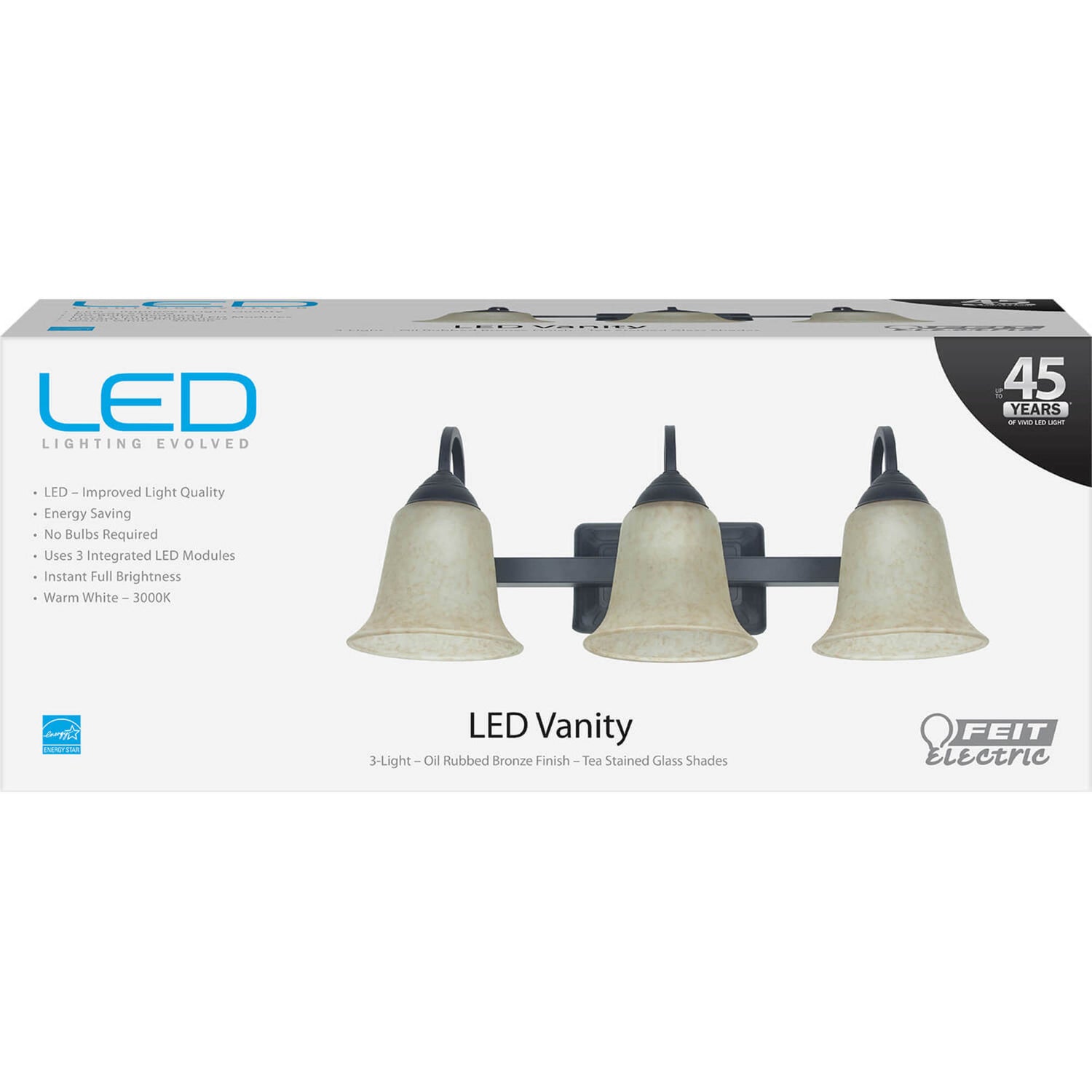 24W Warm White (3000K) 3-Light LED Vanity Fixture