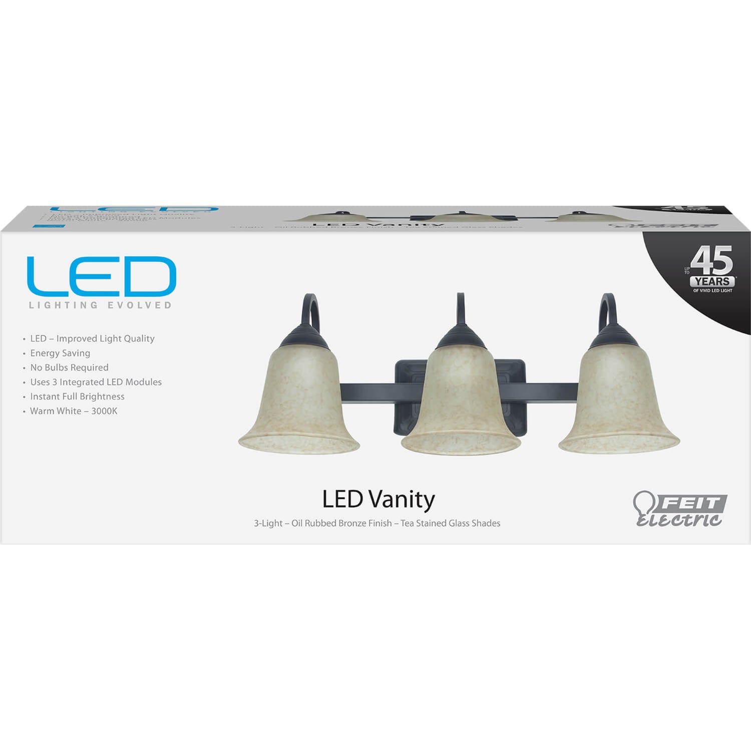 24W Warm White (3000K) 3-Light LED Vanity Fixture