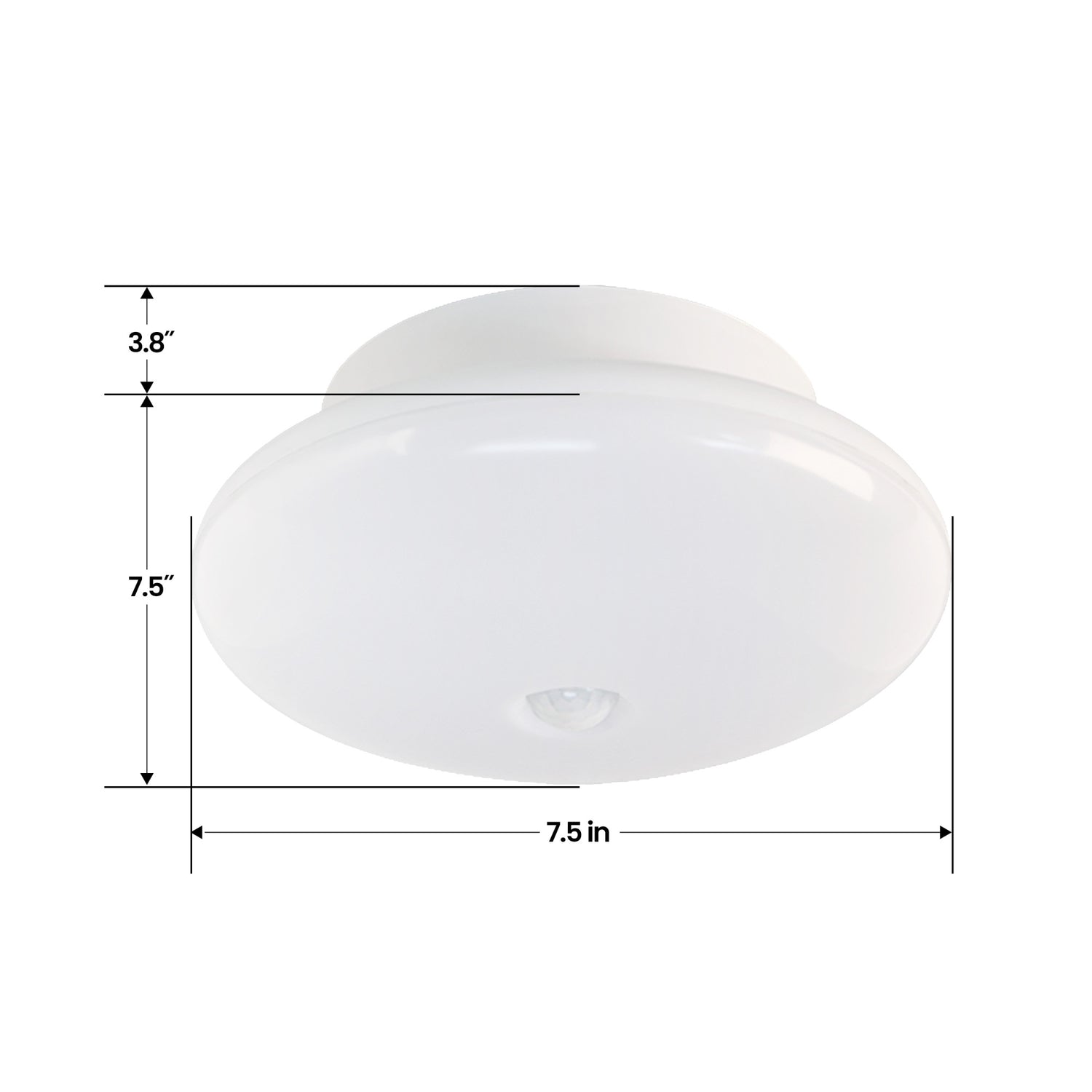 7.5 in. 11.5W Warm White (3000K) LED Ceiling Fixture with Motion Sensor