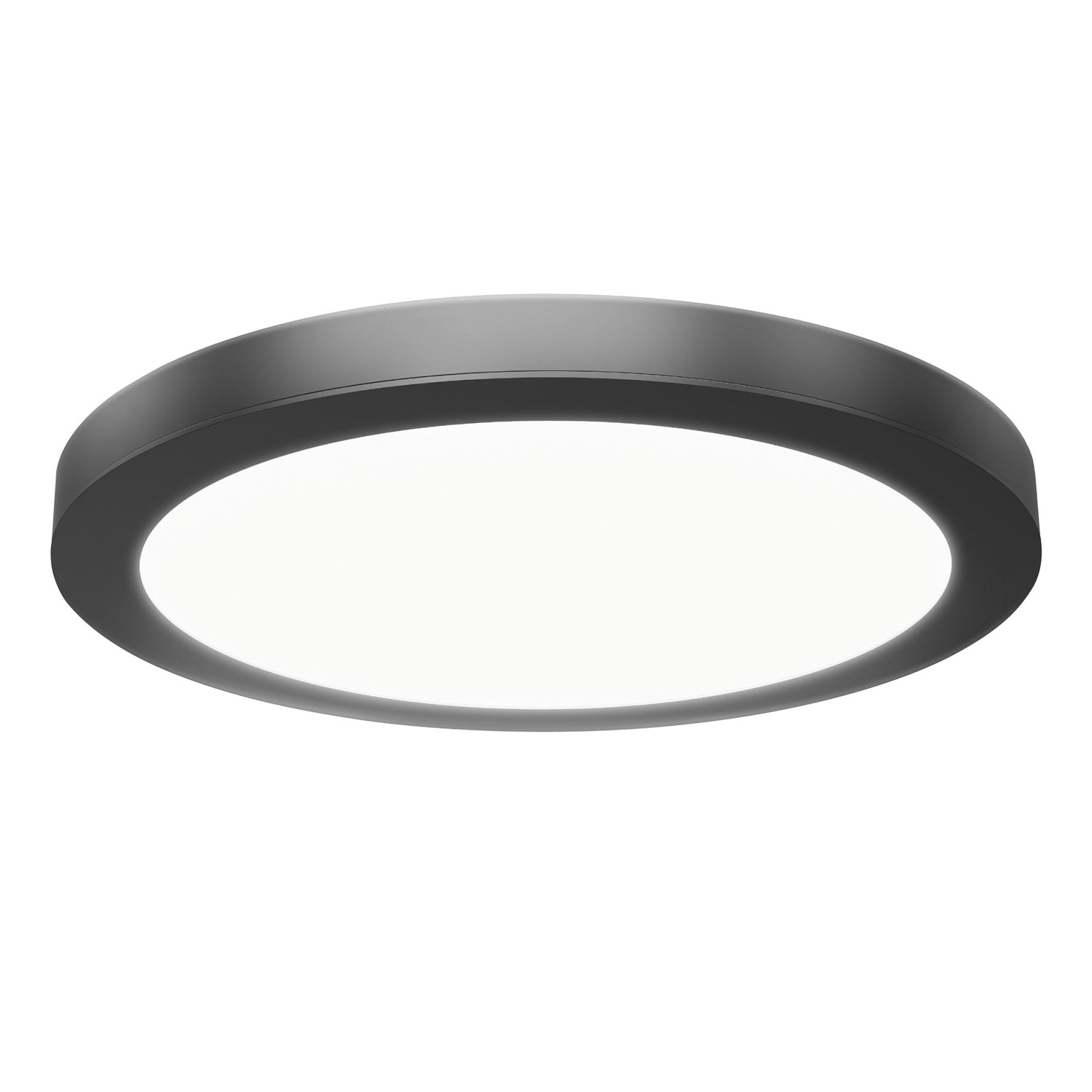 11 in. 12.5W (60W Replacement) Selectable White Matte Black Round Flat Panel Ceiling Downlight