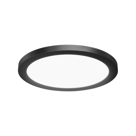 11 in. 12.5W (60W Replacement) Selectable White Matte Black Round Flat Panel Ceiling Downlight