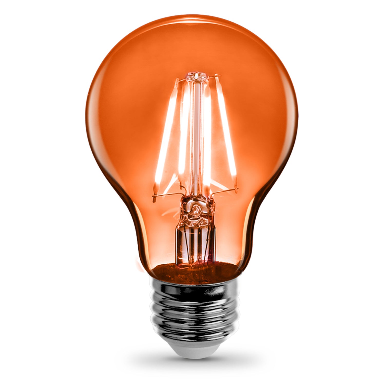 Clear Glass Orange A19 Dimmable LED Filament Light Bulb