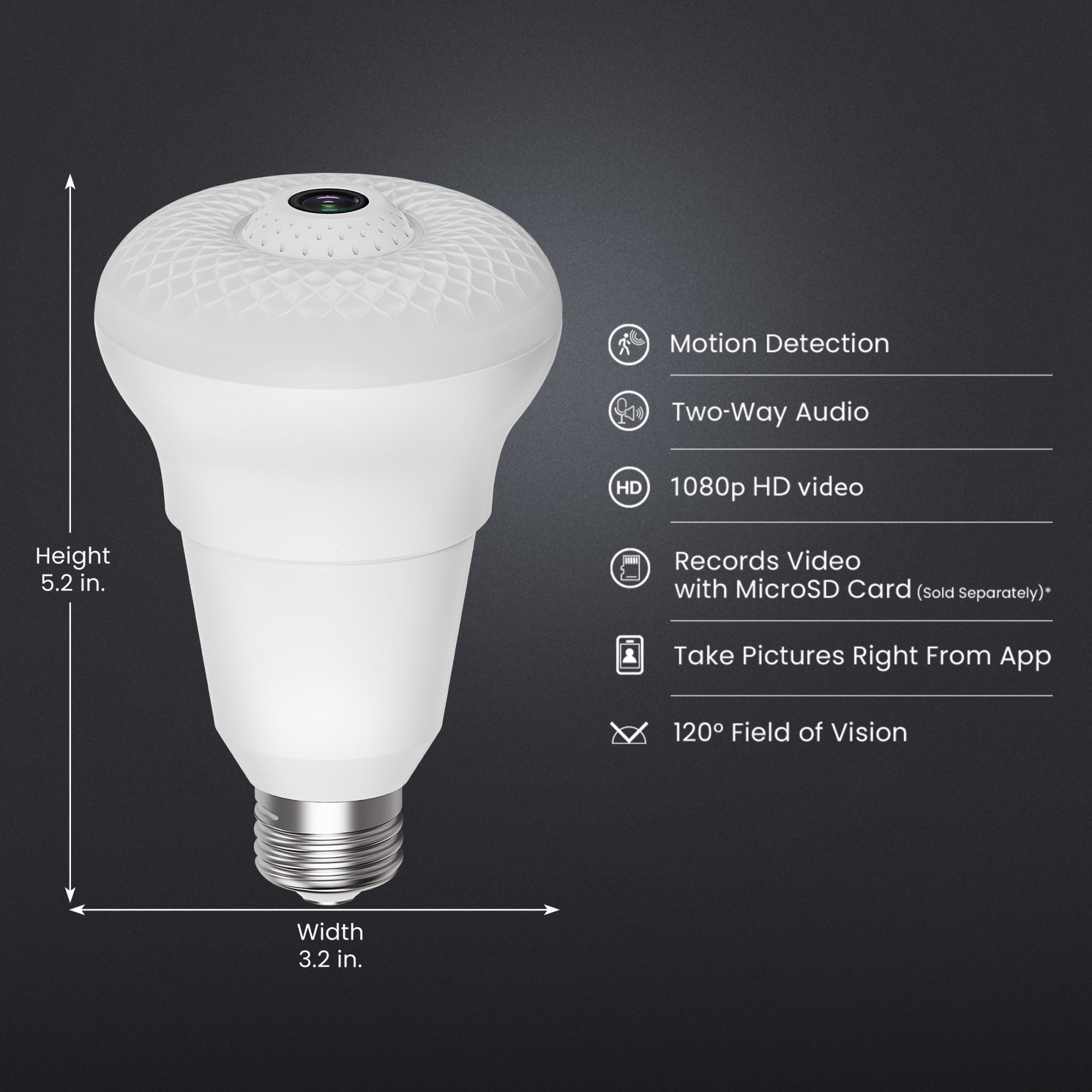 Bluetooth shops light bulb camera