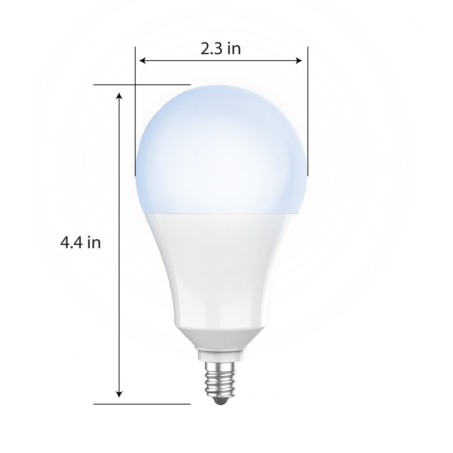 8.8W (60W Equivalent) Daylight (5000K) E12 Candelabra Base A19 Dusk to Dawn Outdoor LED Light Bulb