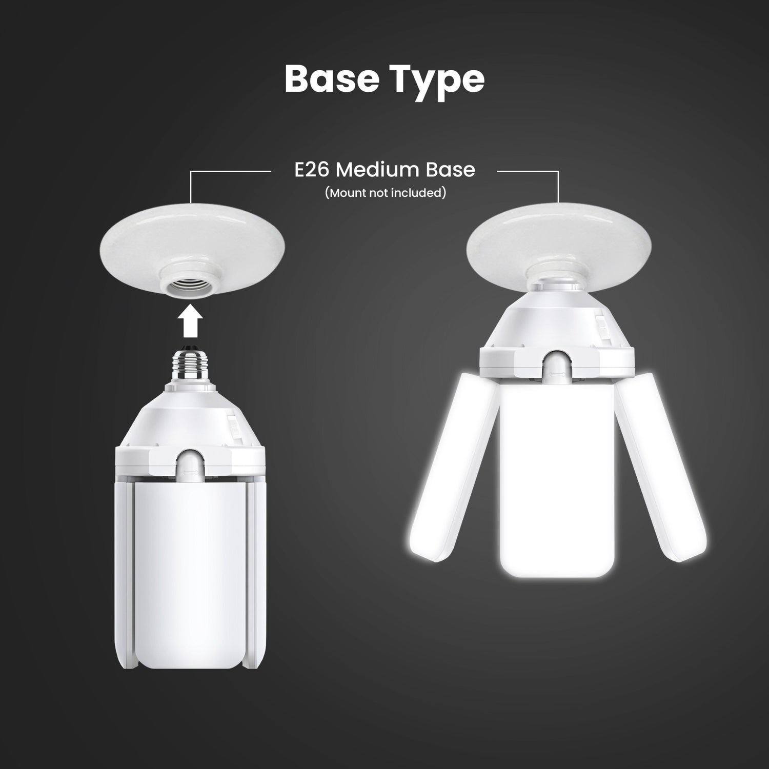 70W (400W Replacement) Selectable White Foldable LED High Output Multi-Directional Light