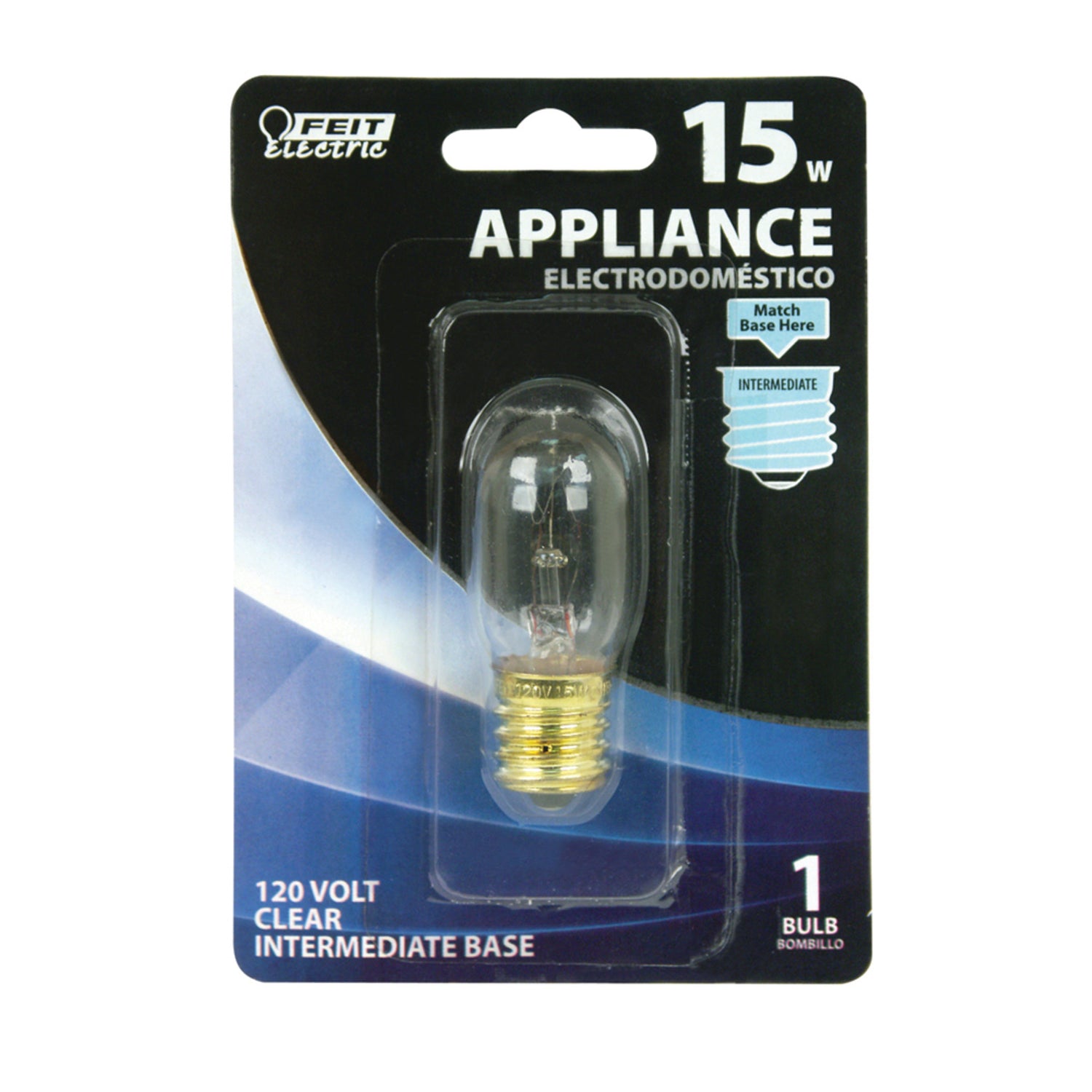 15W Soft White (2700K) E17 Intermediate Base T7 Incandescent Appliance Light Bulb