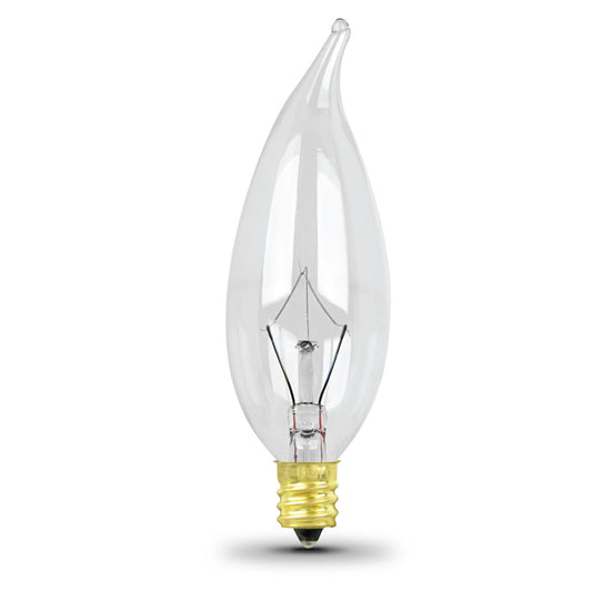 40W Soft White (2700K) E12 Base Flame Tip Double Life Incandescent Light Bulb (4-Pack)