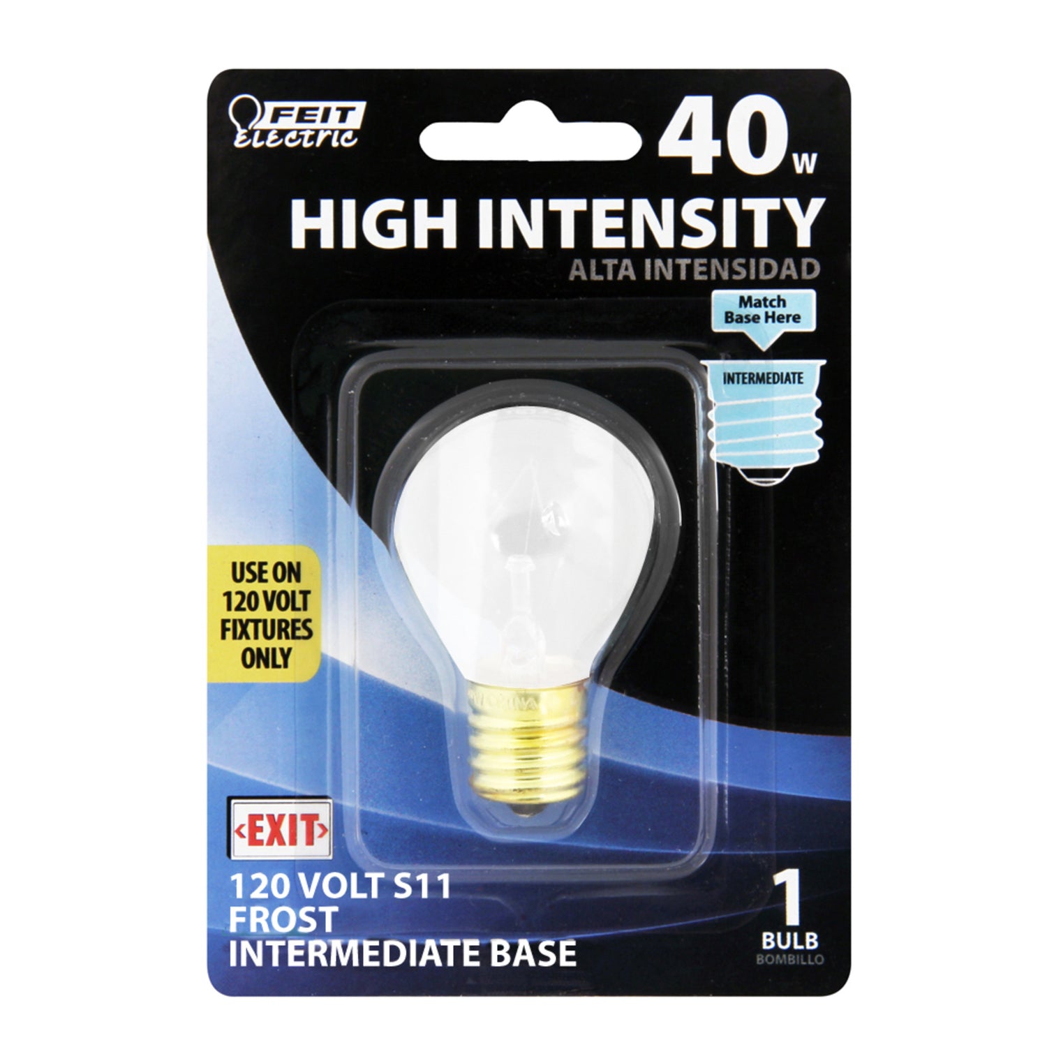 40W Soft White (2700K) Globe Shape S11 E17 Base High Intensity Incandescent Light Bulb (2-Pack)