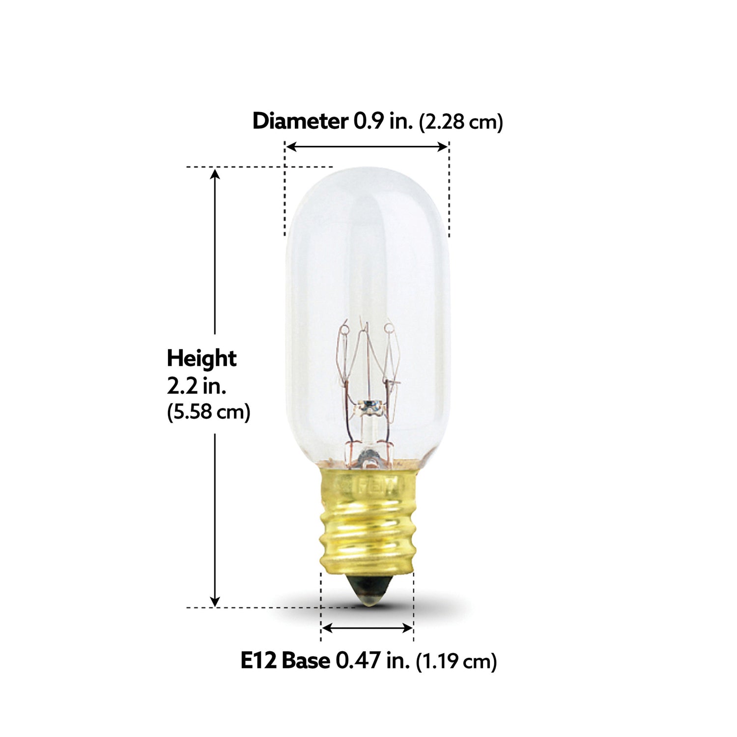 40W Soft White (2700K) E17 Base T7 Clear Dimmable Incandescent Sign and Appliance Light Bulb