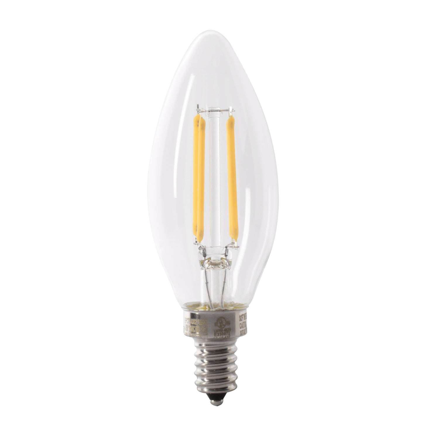 60W Replacement Clear B10 Dimmable Soft White Filament LED (2-Pack)