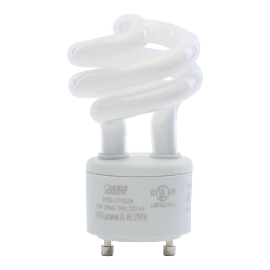 13W (60W Replacement) Soft White (2700K) GU24 Base Non-Dimmable Twist CFL Light Bulb