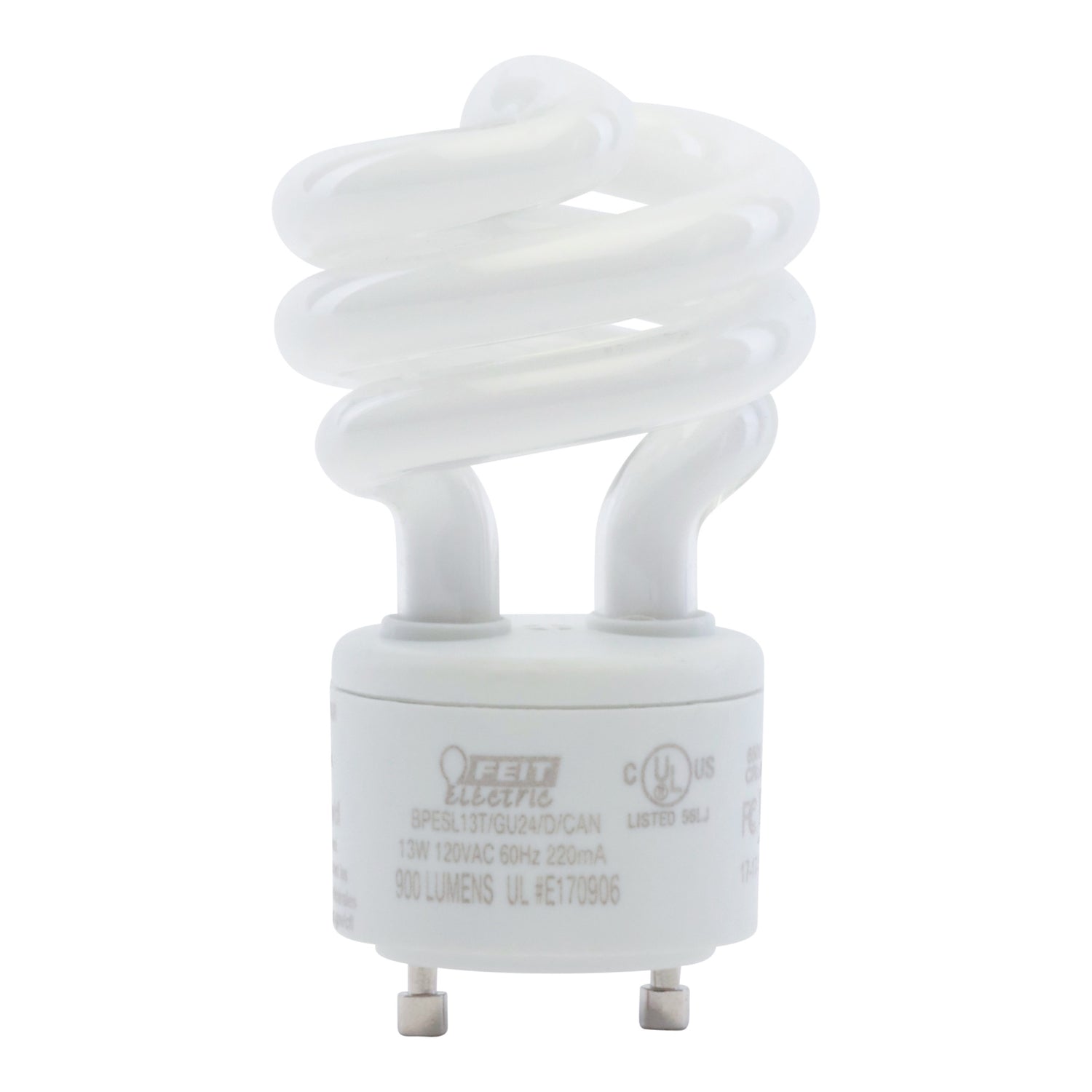 13W (60W Replacement) Daylight (5000K) GU24 Base Dimmable Mini Twist CFL Light Bulb