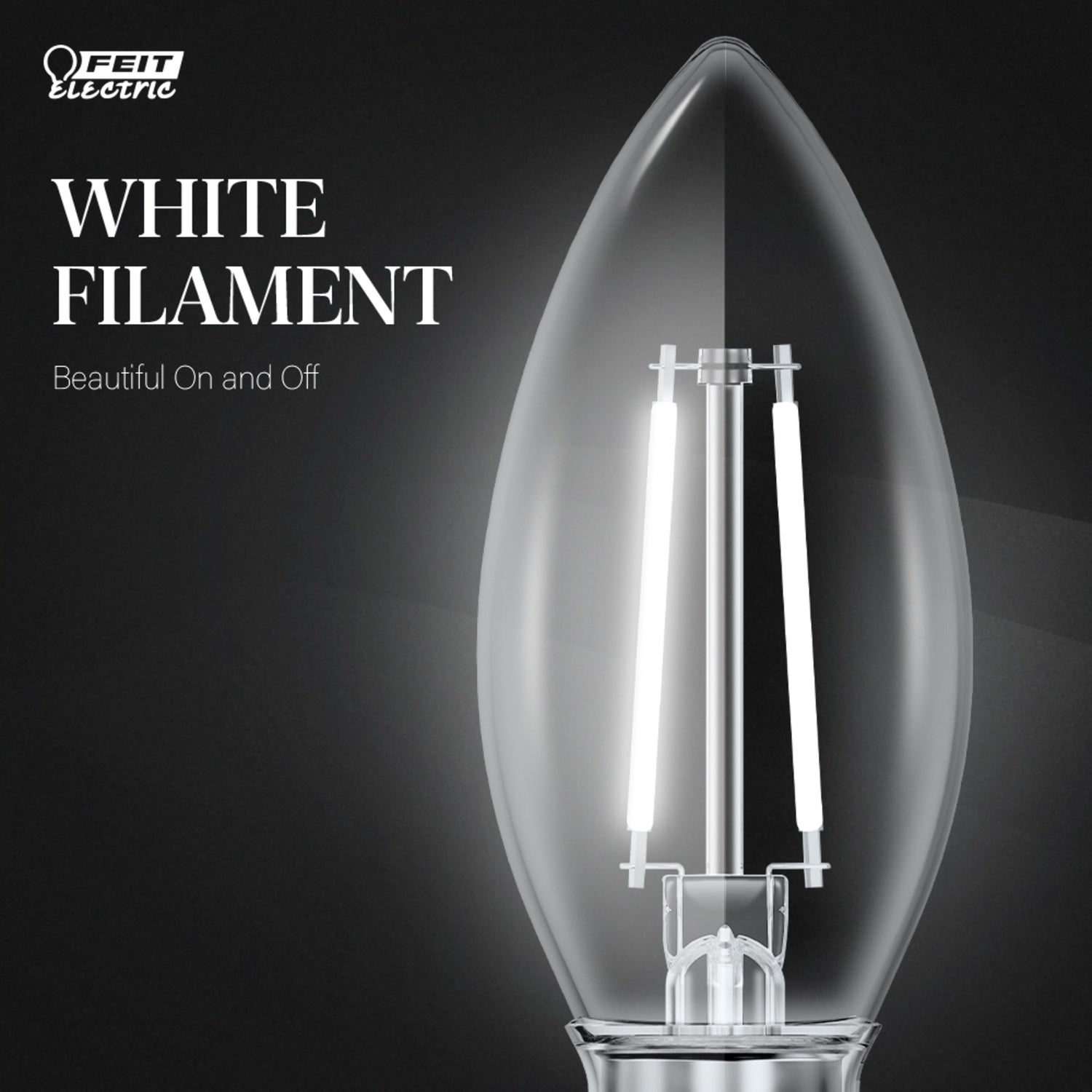 5.5W (60W Equivalent) Daylight White (5000K) Chandelier B10 (E26 Base) Torpedo Tip White Filament LED Bulb (2-Pack)