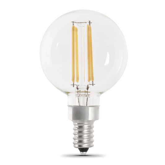 5.5W (60W Replacement) Bright White (3000K) G16 1/2 Filament LED Bulb (2-Pack)