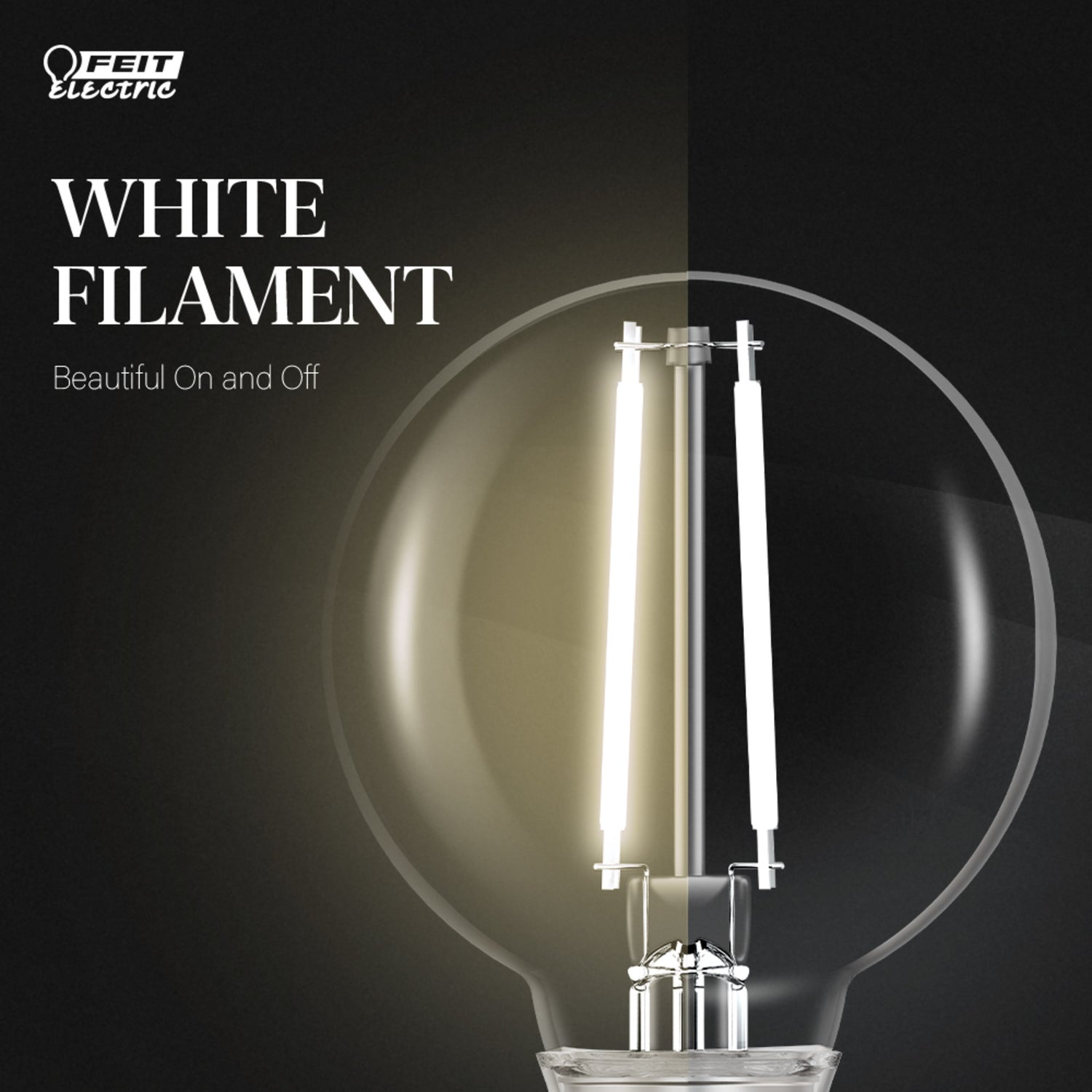 3.8W (40W Equivalent) Soft White (2700K) G16 1/2 Globe Shape (E26 Base) Exposed White Filament LED Bulb (2-Pack)