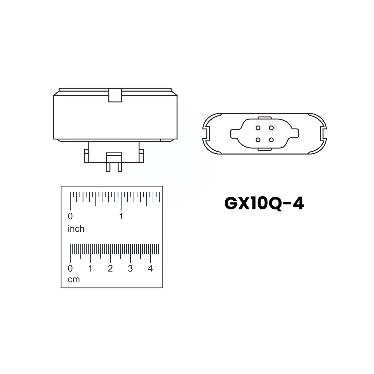 12W (27W Replacement) Daylight Deluxe (6500K) GX10Q-4 Base Direct Replacement (Type A) Quad Tube PL LED Bulb