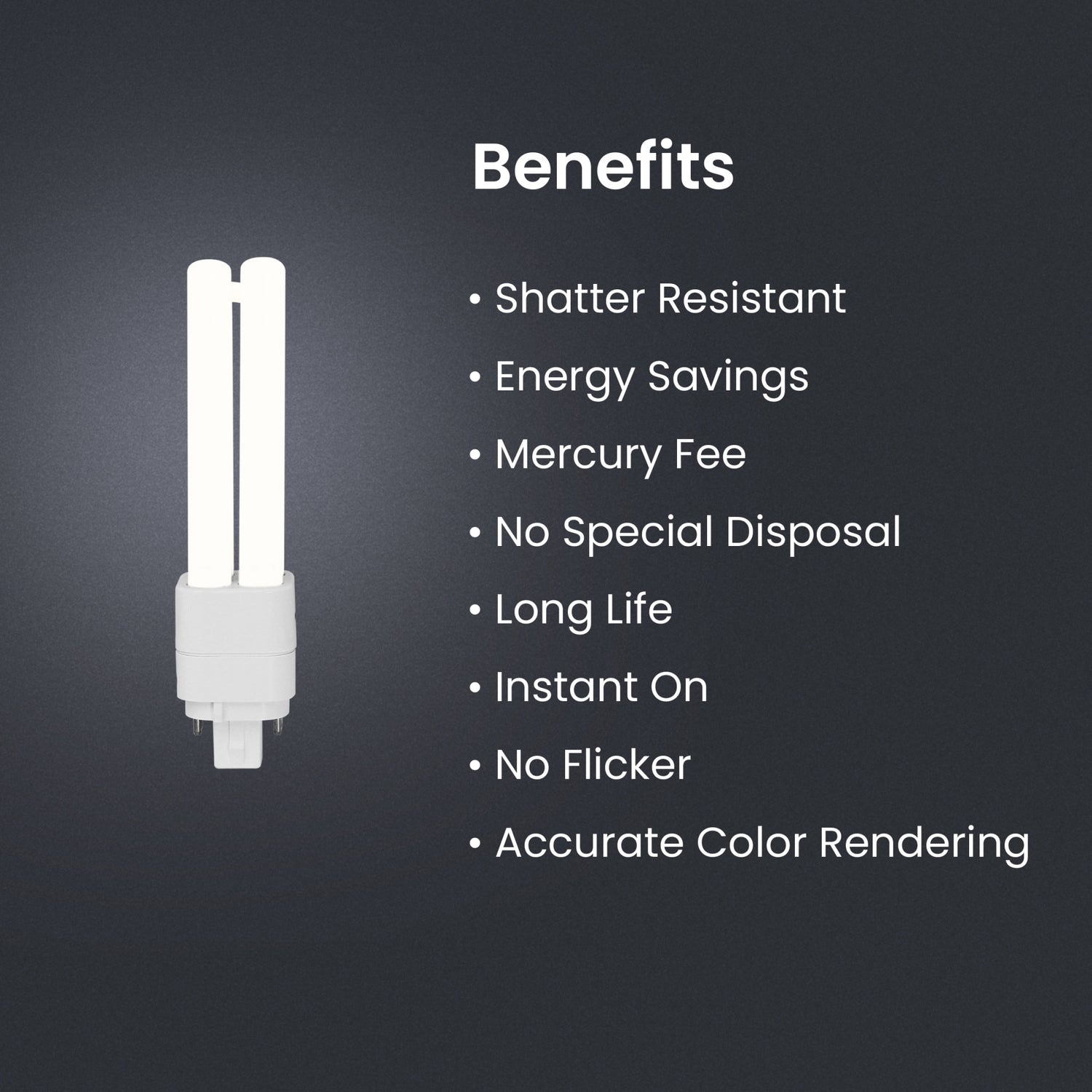 5W (13W Replacement) Soft White (2700K) GX24q-1 Base Direct Replacement (Type A) Double Twin Tube PL LED Light Bulb