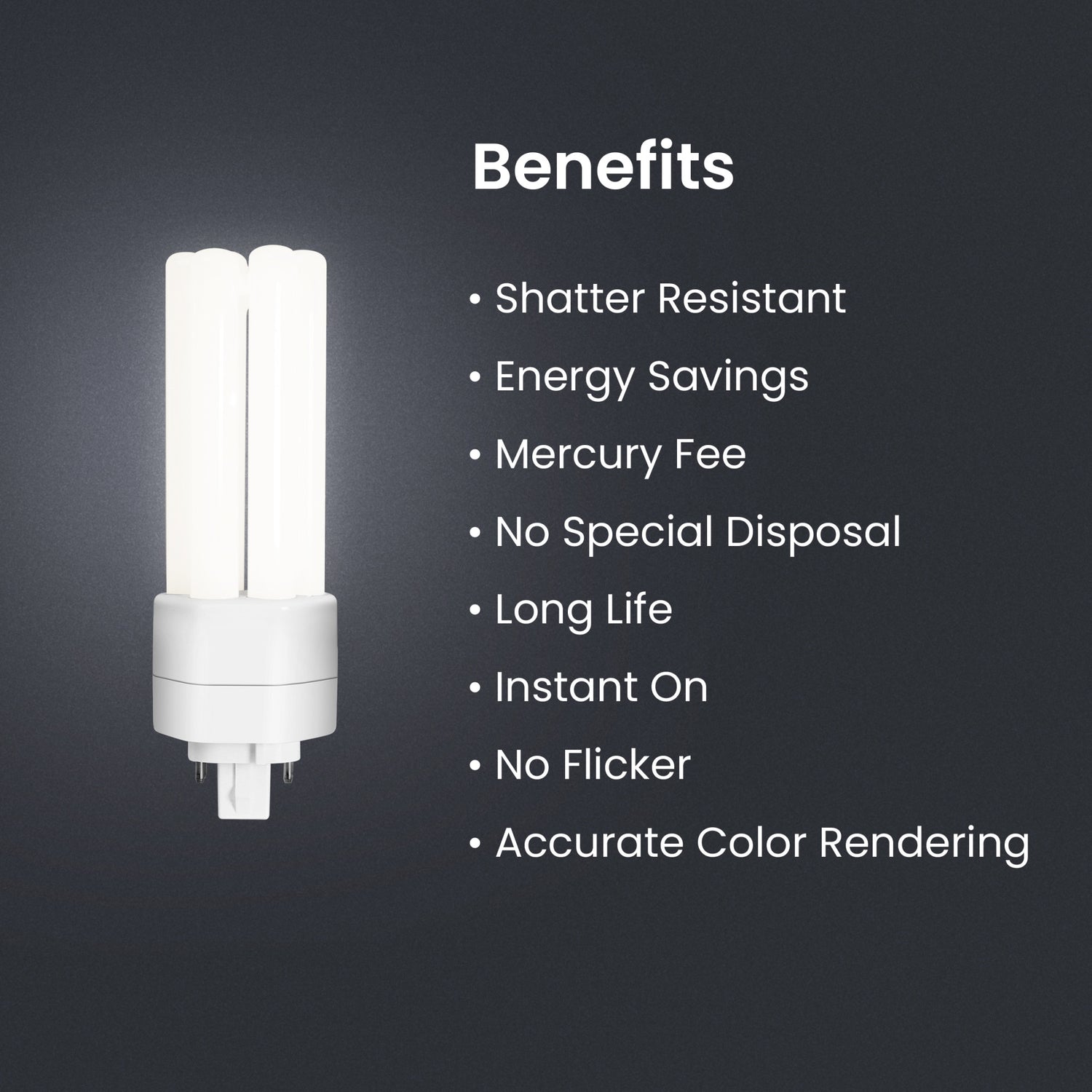 15W (32W Equivalent) Bright White (3500K) GX24q-3 Base Direct Replacement (Type A) Triple Tube PL LED Light Bulb