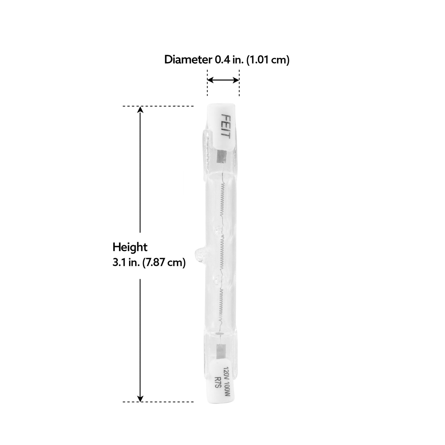 100W Warm White (3000k) T3 (R7S Base) Double Ended Dimmable Halogen Replacement Light Bulb (2-Pack)