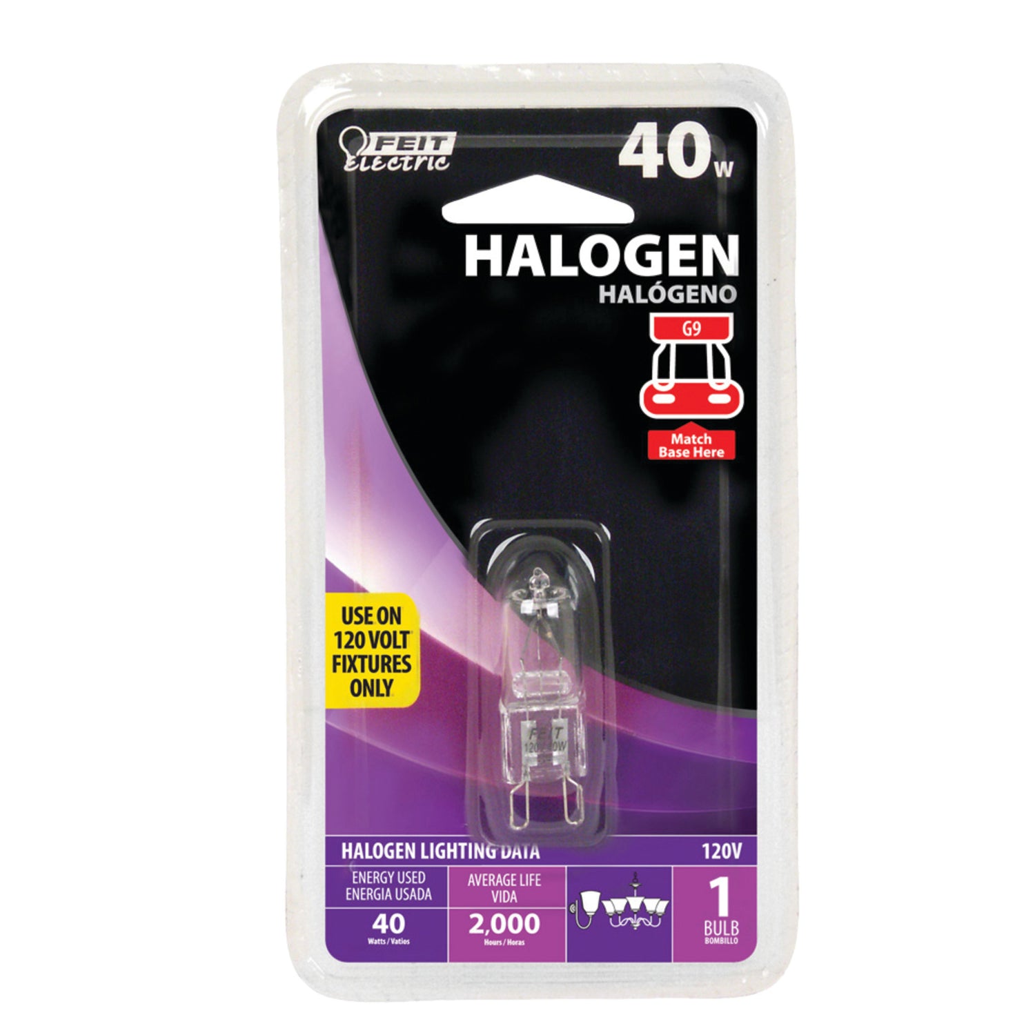 40W Warm White Dimmable Halogen G9 Light Bulb (BPQ40/G9/RP)