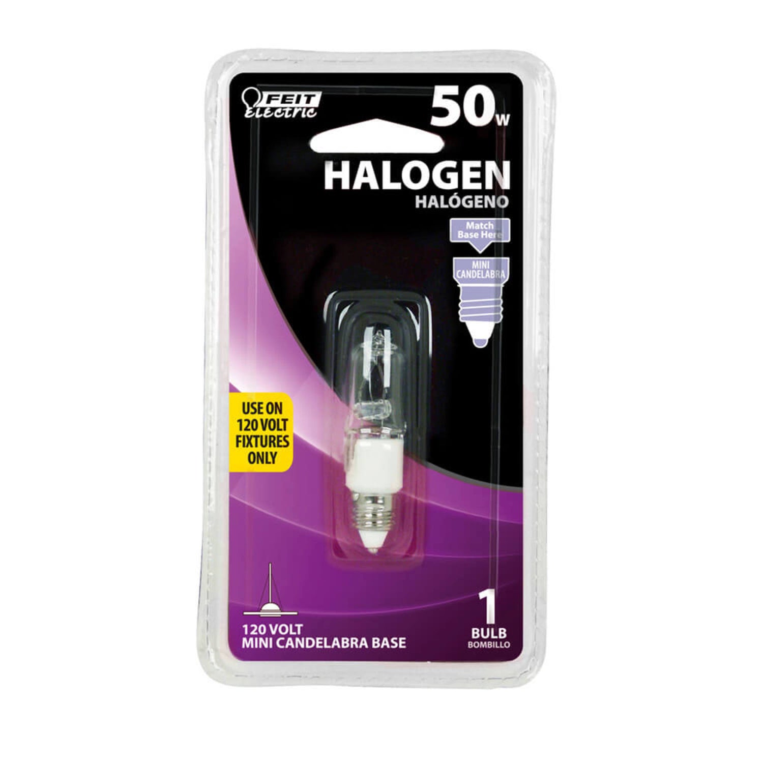 50W Warm White (3000K) E11 Base (T4 Replacement) Halogen Replacement Light Bulb