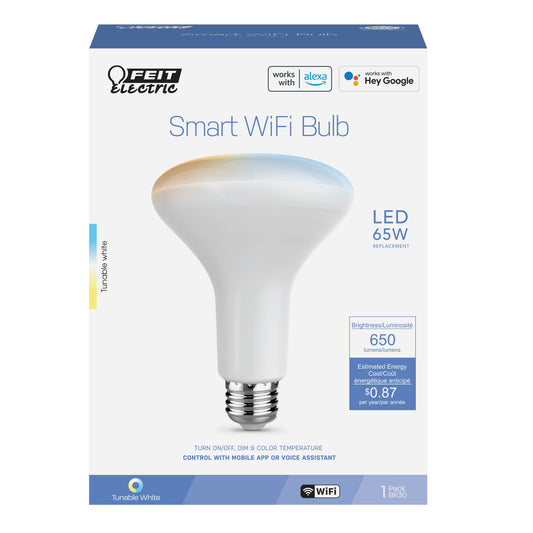 7.2W (65W Replacement) Tunable White E26 Base BR30 Smart Wi-Fi Light Bulb