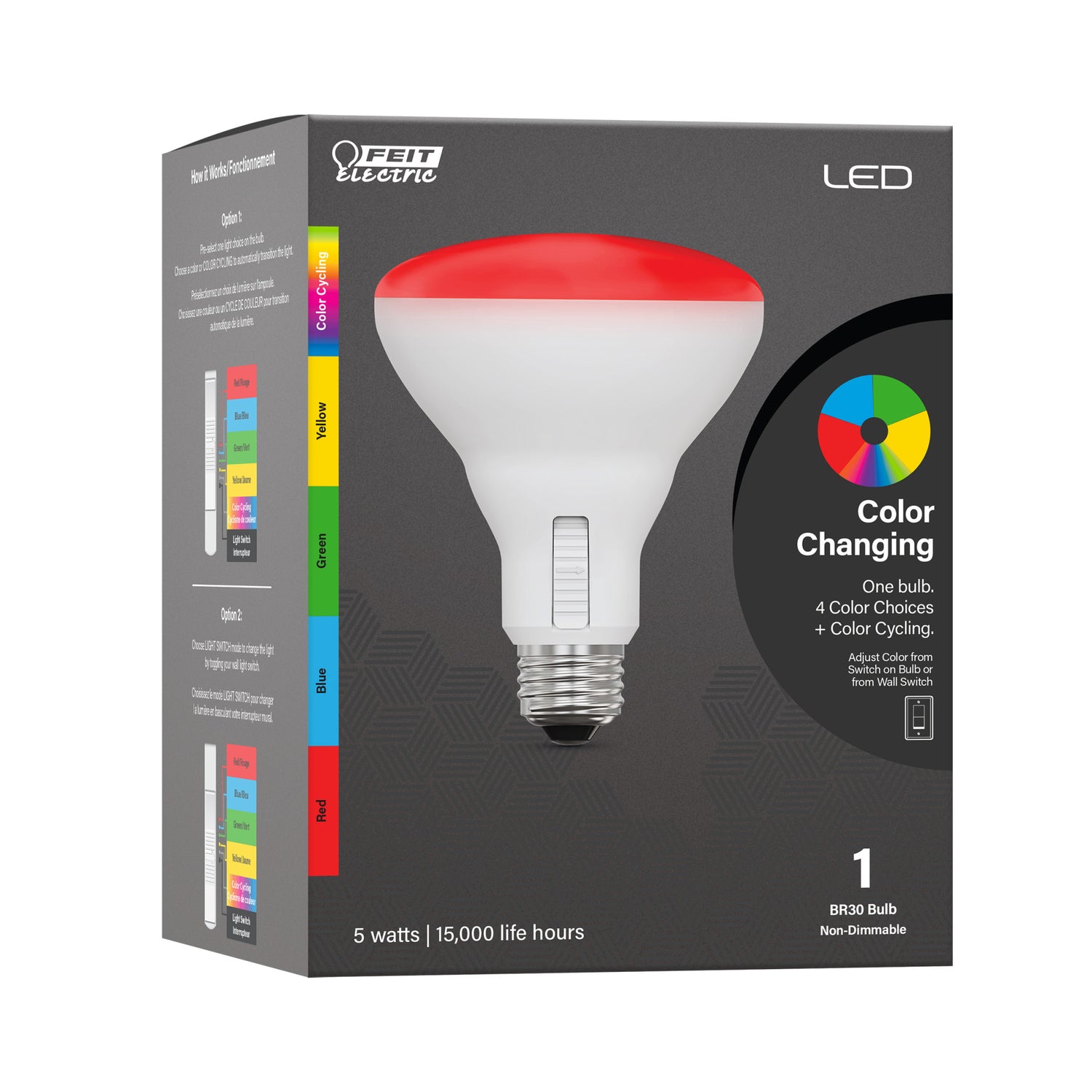5W (65W Replacement) 6-Way Color-Changing BR30 LED Light Bulb