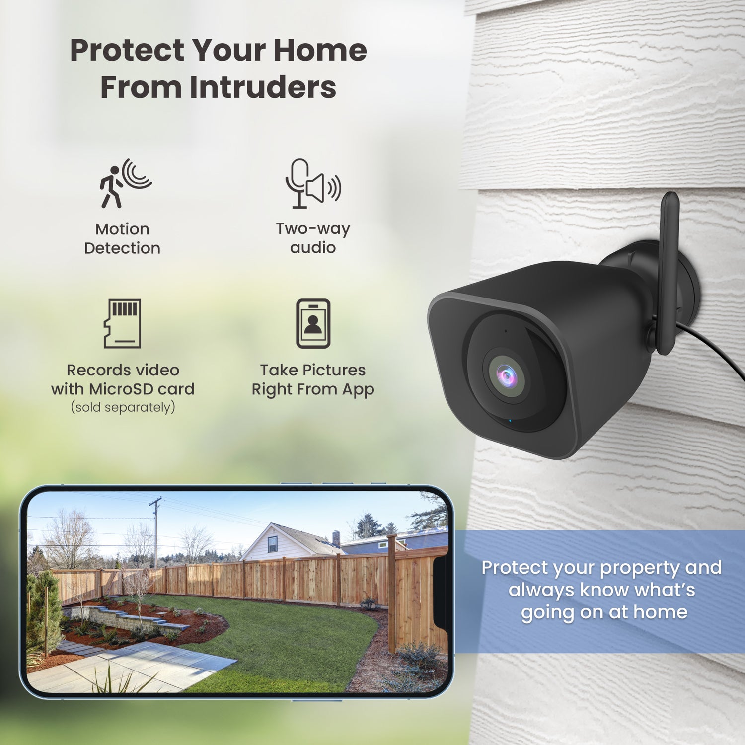 Outdoor Plug-in Wall Mount Smart Wi-Fi Camera