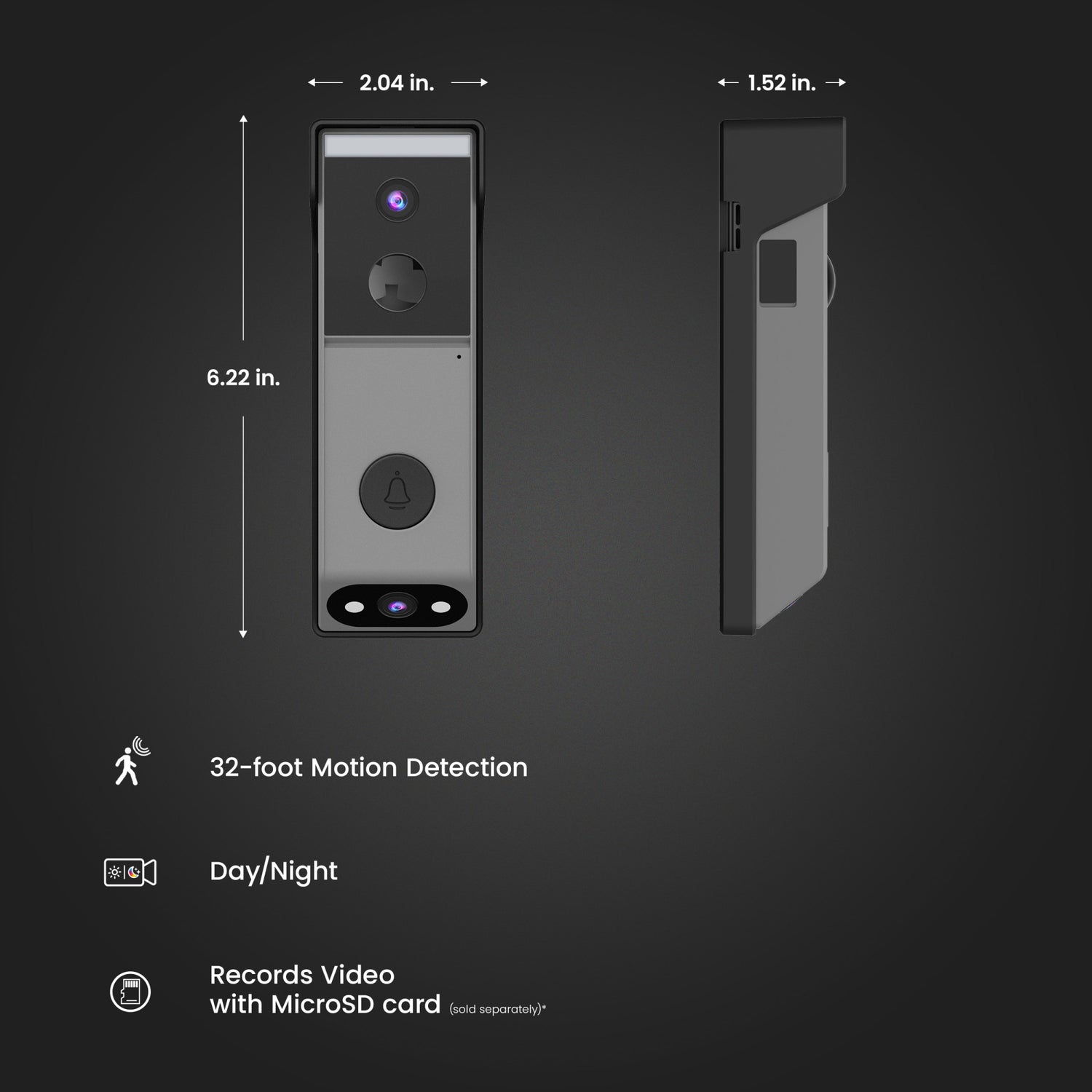 Smart Wireless Battery Doorbell Dual Lens Camera