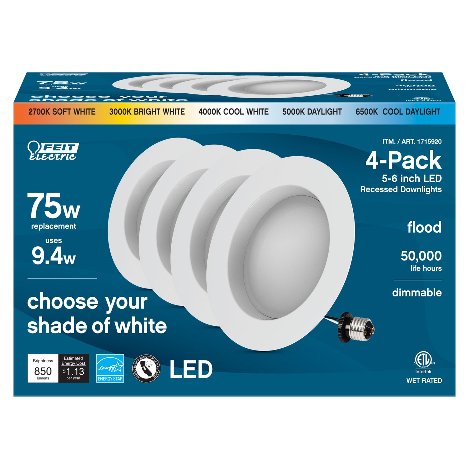 5-6 in. 9.4W (75W Replacement) Selectable White LED Recessed Downlight (8-Pack)