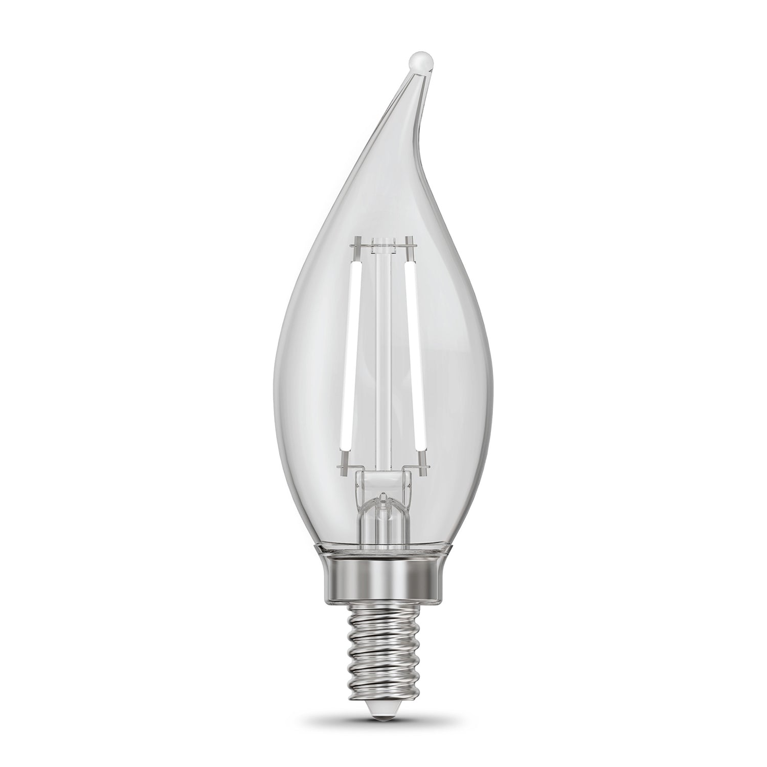 10W (100W Replacement) Soft White (2700K) E12/E26 Base BA10 Dimmable Flame Tip White Filament LED Bulb (3-Pack)