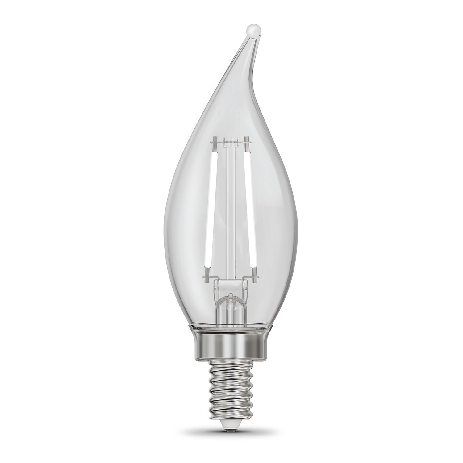 10W (100W Replacement) True White (3500K) E12/E26 Base BA10 Flame Tip White Filament LED Bulb (3-Pack)