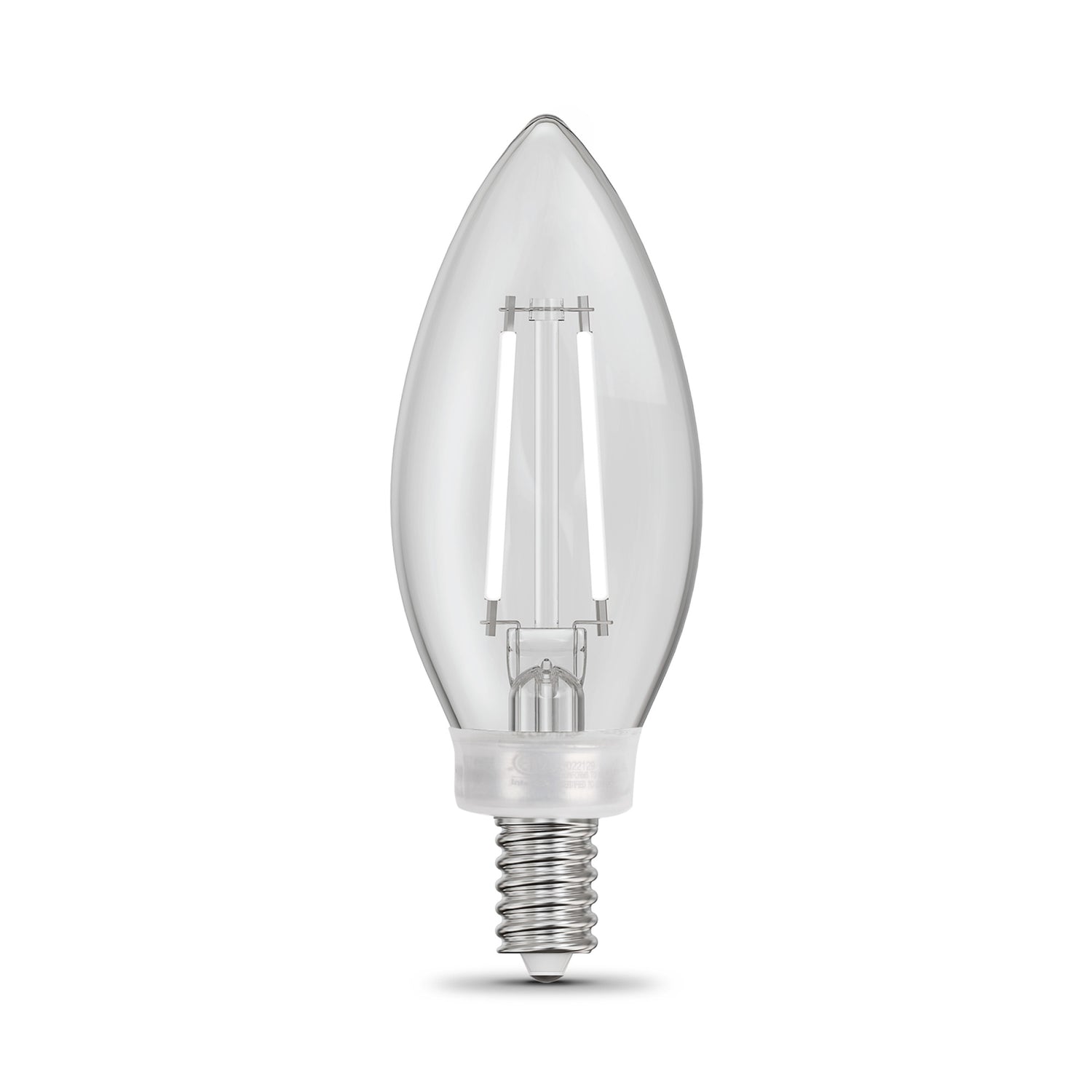 10W (100W Replacement) True White (3500K) B10 Candelabra (E12 Base) Dimmable Torpedo Tip Exposed White Filament Chandelier LED Bulb (3-Pack)