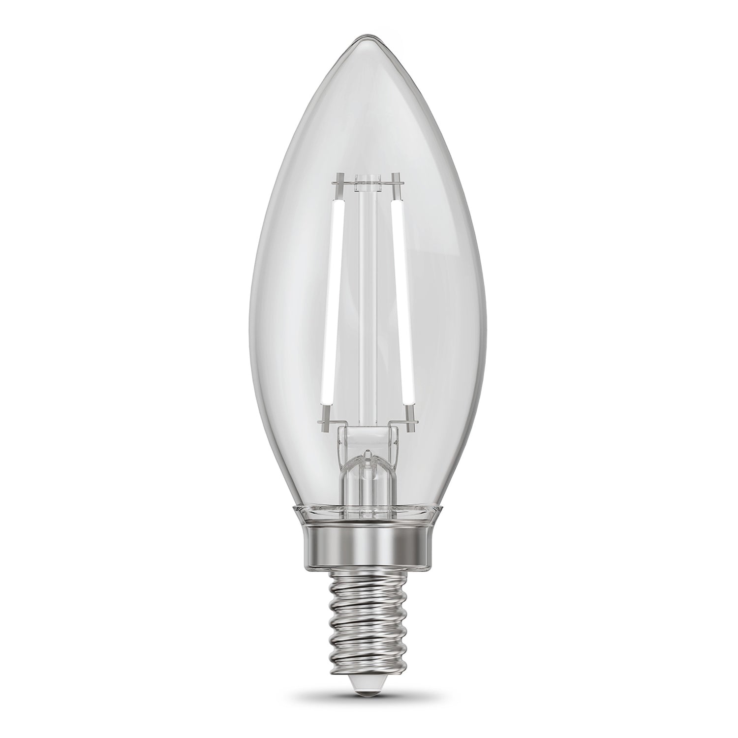 2.2W (25W Replacement) Daylight (5000K) B10 Shape (E12 Base) Torpedo Tip White Filament LED Bulb (3-Pack)