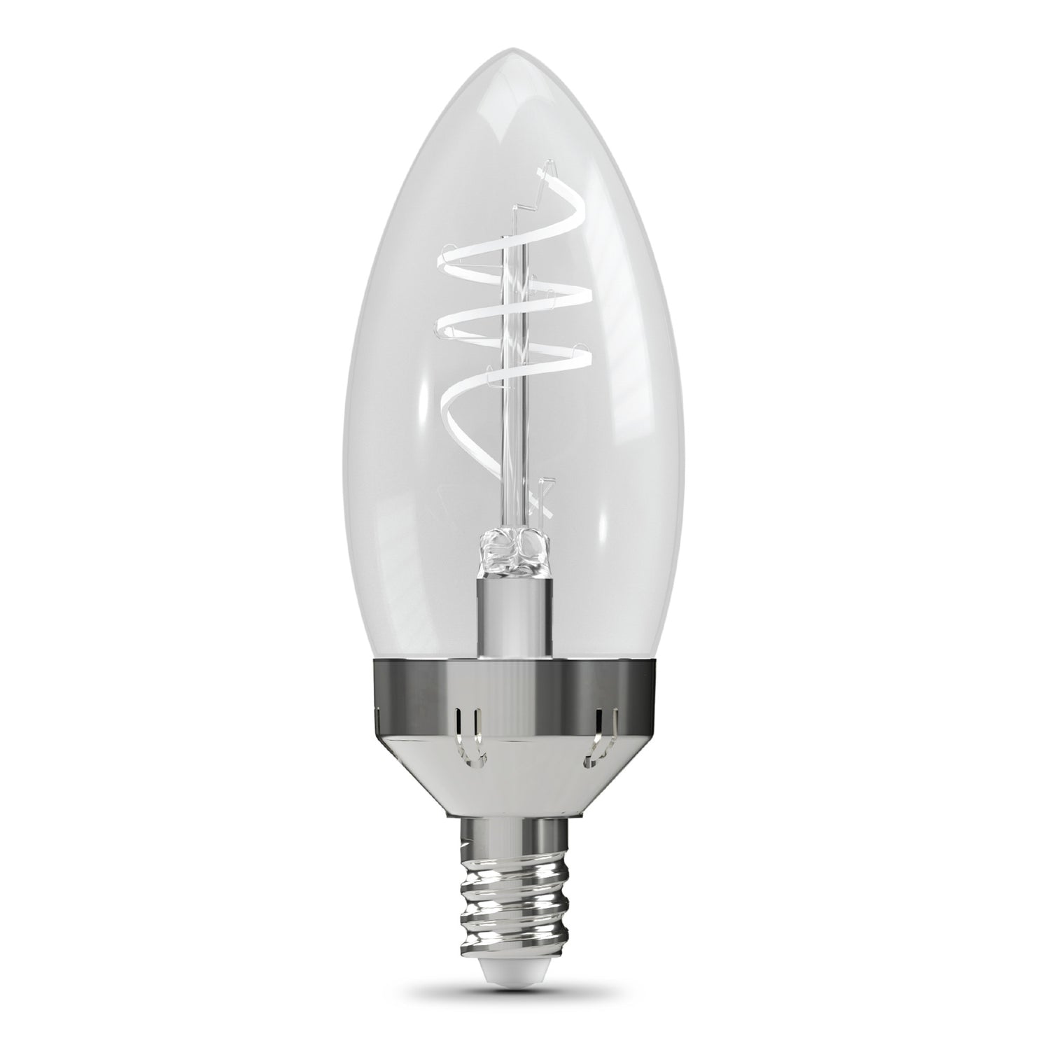 5.5W (60W Replacement) Daylight (5000K) E12 Base B11 Shape 3-Level Dimming Torpedo Tip White Filament LED Bulb (3-Pack)