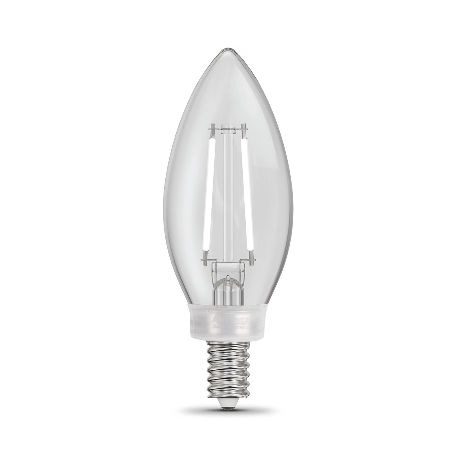 5.5W (60W Replacement) Daylight (5000K) B10 Shape (E12 Base) Torpedo Tip White Filament LED Bulb (3-Pack)