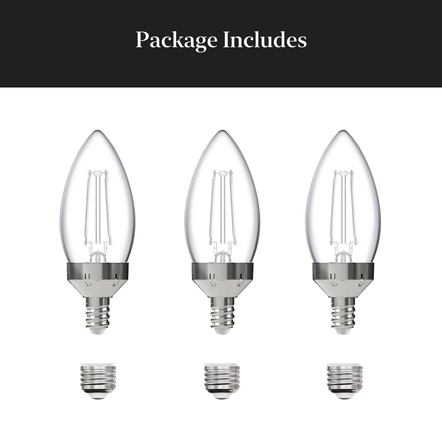 5.5W (60W Replacement) Daylight (5000K) E12/E26 Base BA10 Dimmable Dusk to Dawn Torpedo Tip White Filament LED Bulb (3-Pack)