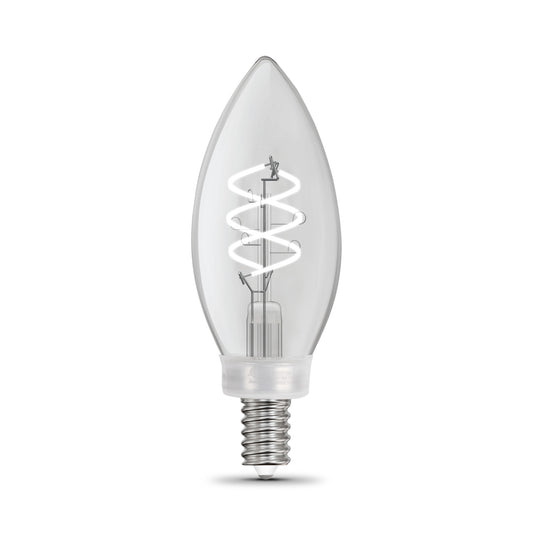 5.2W (60W Equivalent) Soft White (2700K) B11 Shape (E12 Base) Torpedo Spiral Designer White Filament Bulb (2-Pack)