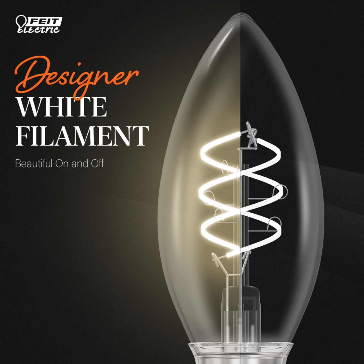 5.2W (60W Equivalent) Soft White (2700K) B11 Shape (E12 Base) Torpedo Spiral Designer White Filament Bulb (2-Pack)