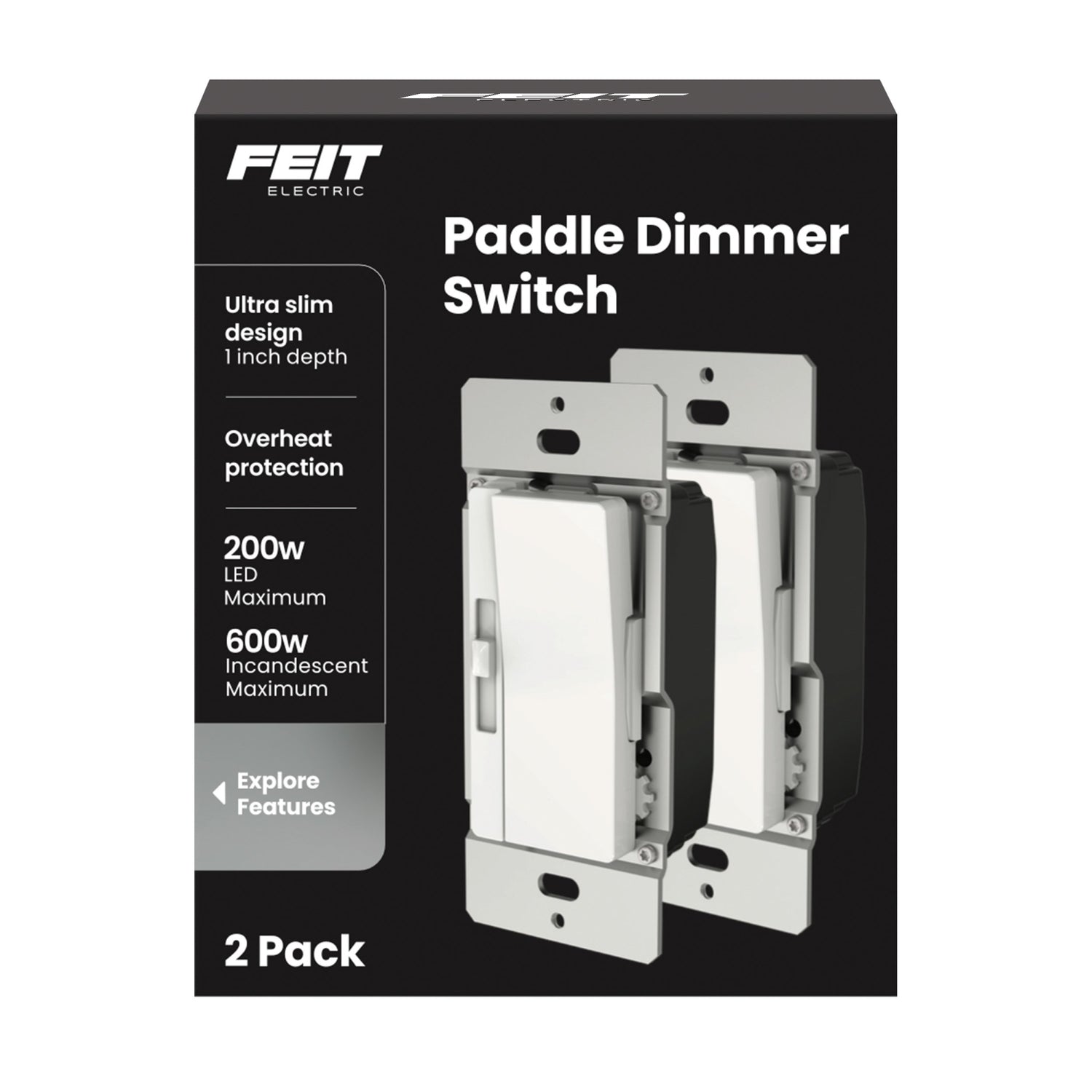 Paddle Switch and Slide Dimmer (2-Pack)