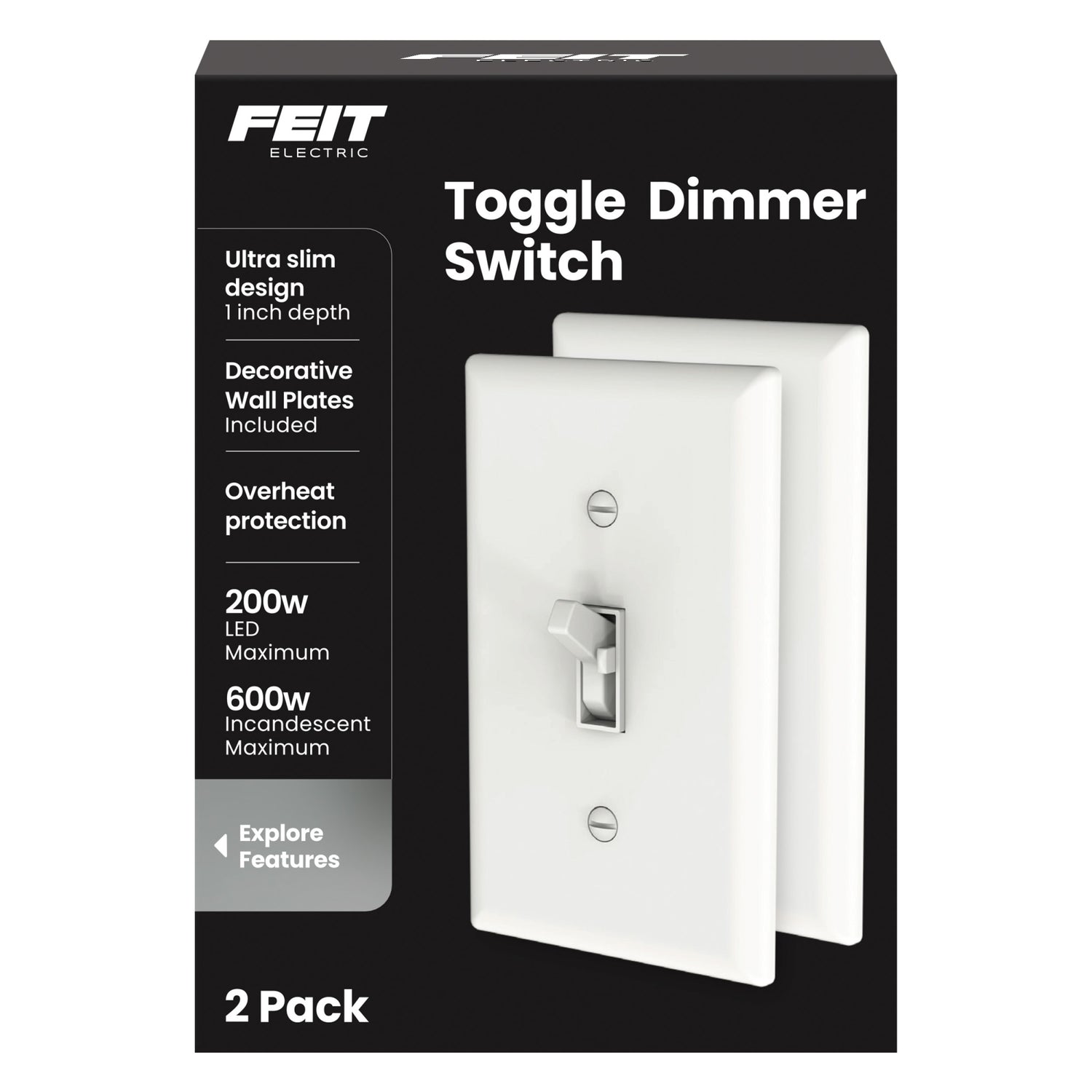 Light Switch with Dimmer (2-Pack)