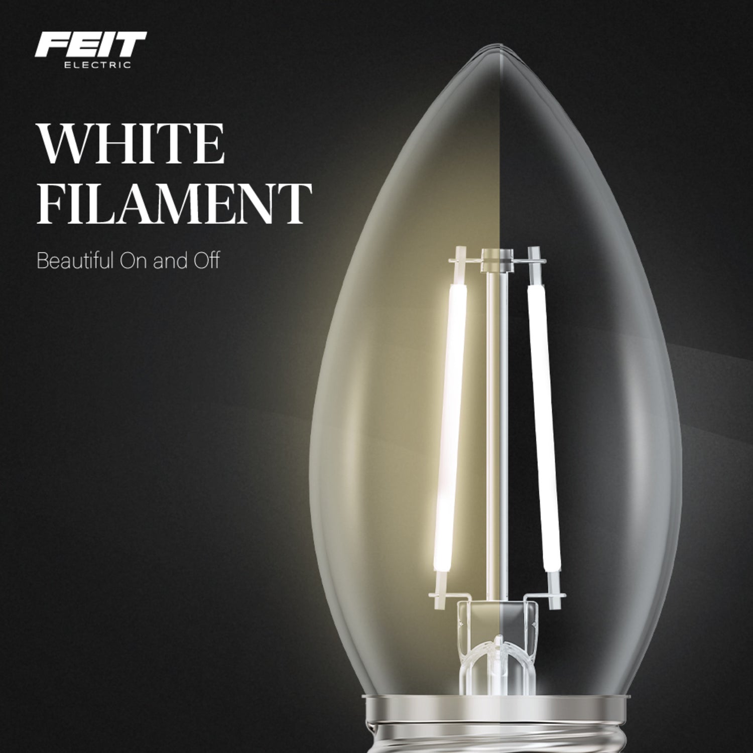 5.5W (60W Equivalent) Soft White (2700K) B10 Shape (E26 Base) Torpedo Tip White Filament LED Bulb (3-Pack)