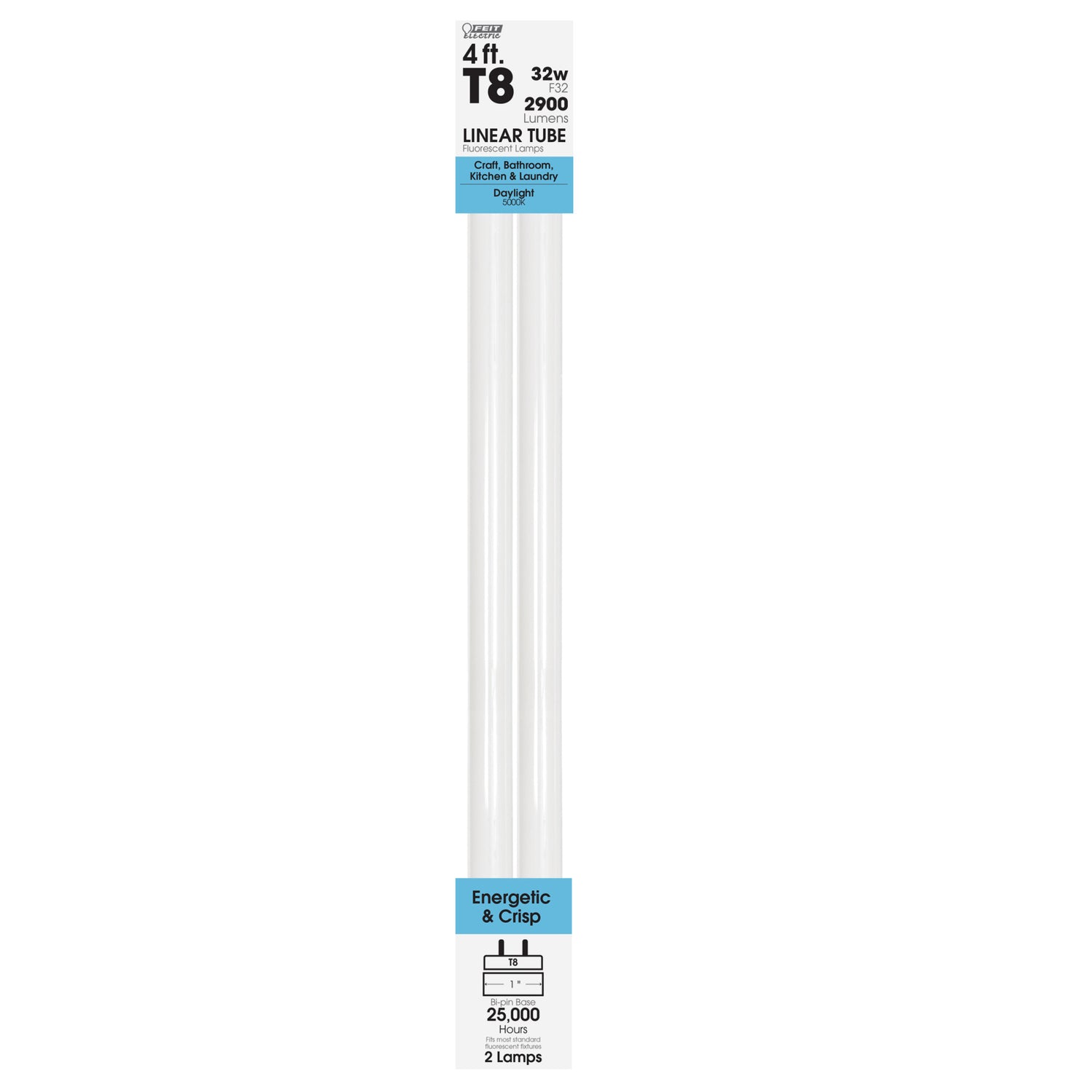 4 ft. 32W Daylight (5000K) T8 G13 Base High Output Fluorescent Linear Tube (2-Pack)