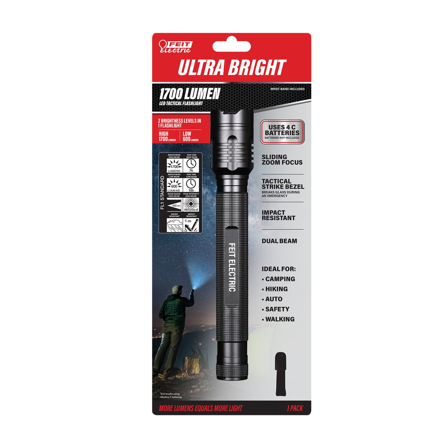 1700 Lumens Tactical LED Flashlight