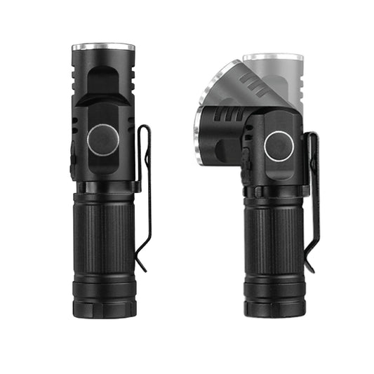 Rechargeable LED Pivot Flashlight with Magnetic Base and Clip