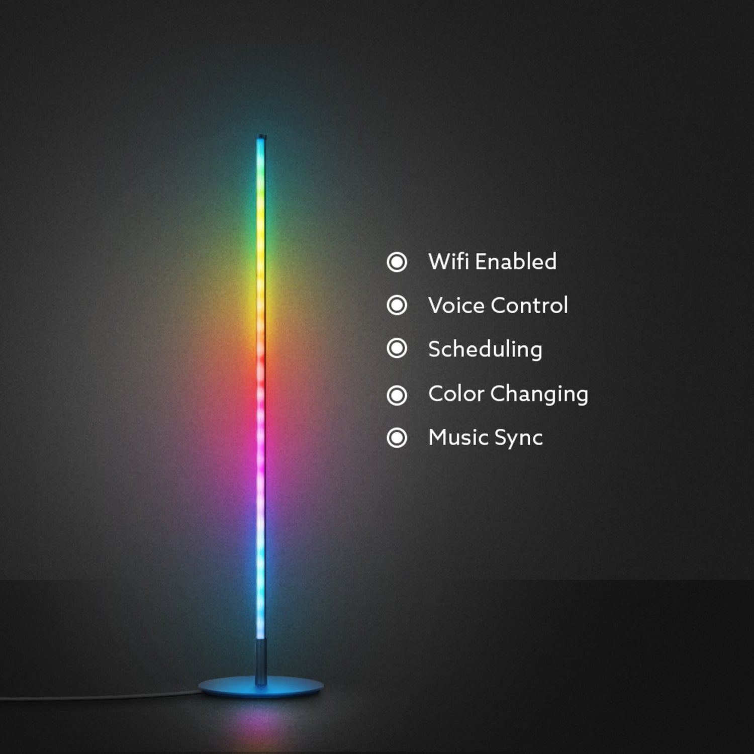 42 in. RGB Smart Wi-Fi LED Floor Lamp with Music Sync Alexa Google