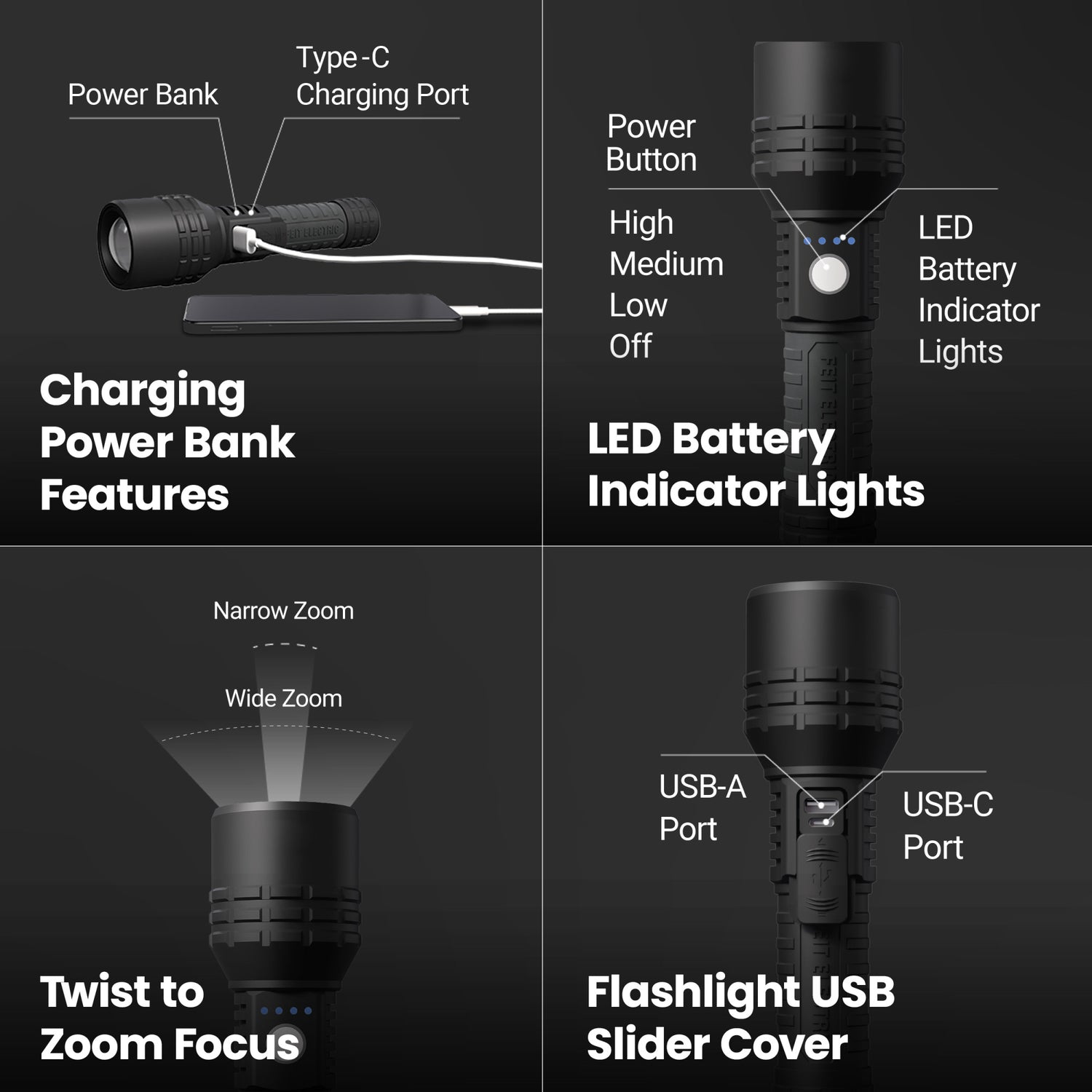 7.3 in. Long Range LED Flashlight